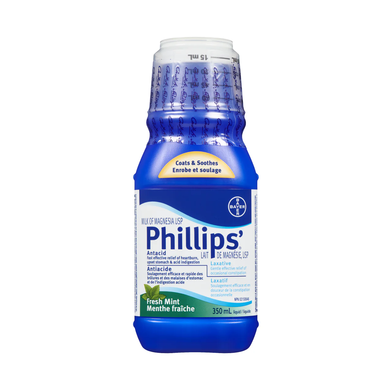 Phillips' Milk of Magnesia Antacid/Laxative, Fresh Mint | 350 mL