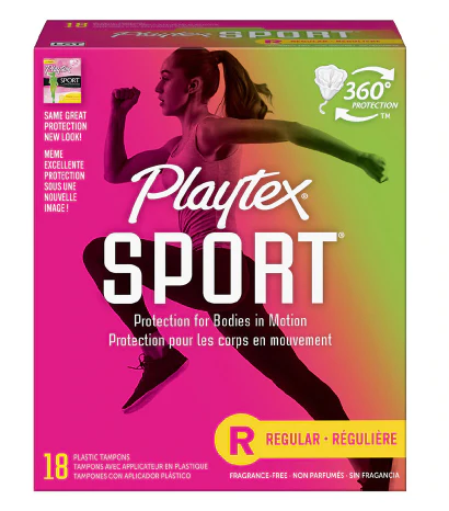 Playtex Sport 360º Plastic Tampons - Regular | 18 Tampons