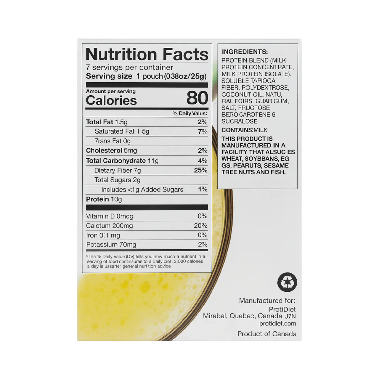 ProtiDiet - Pineapple Coconut Smoothie Mix | 7 x 25 g - Image 2