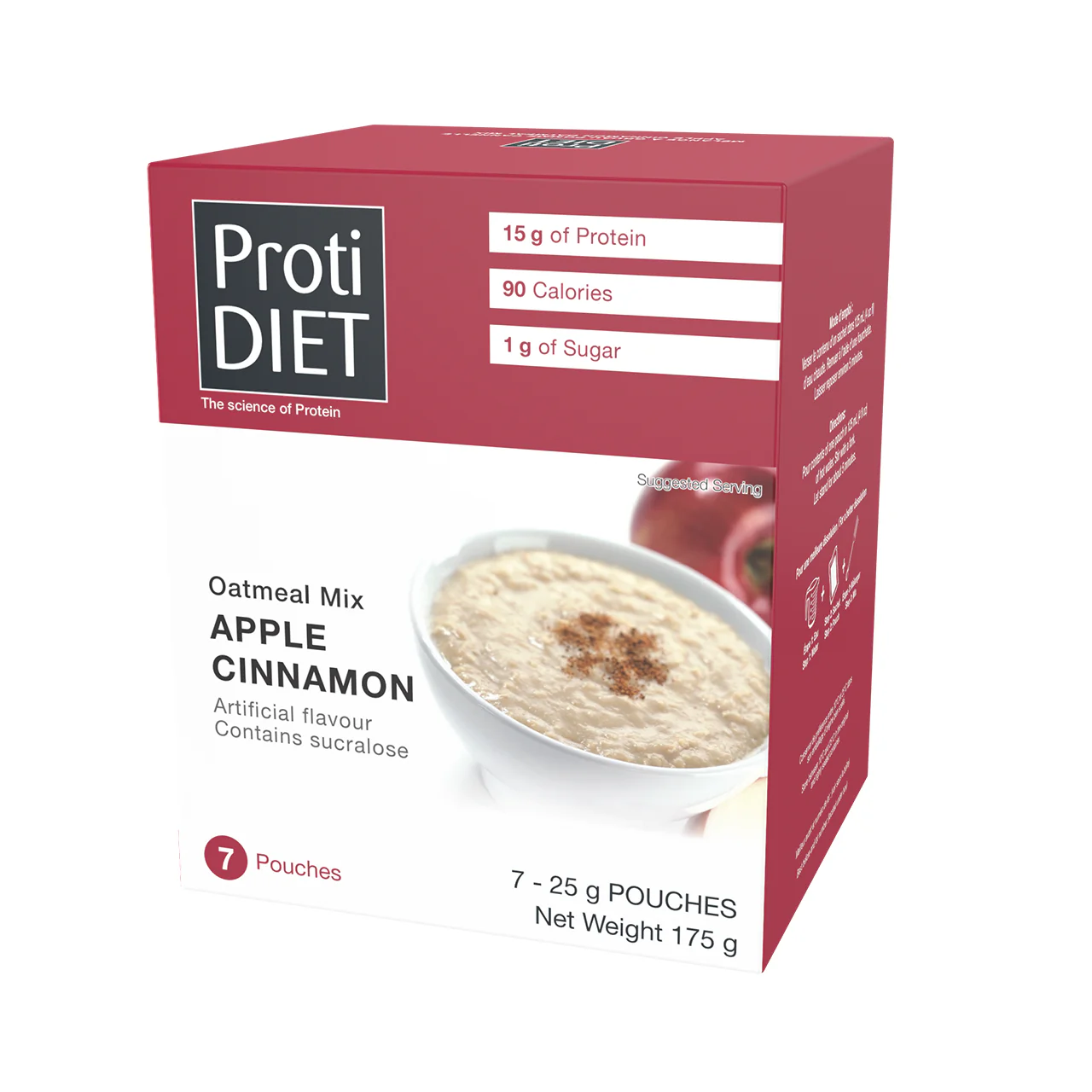 ProtiDiet - Apple Cinnamon Oatmeal Mix | 7 x 25 g