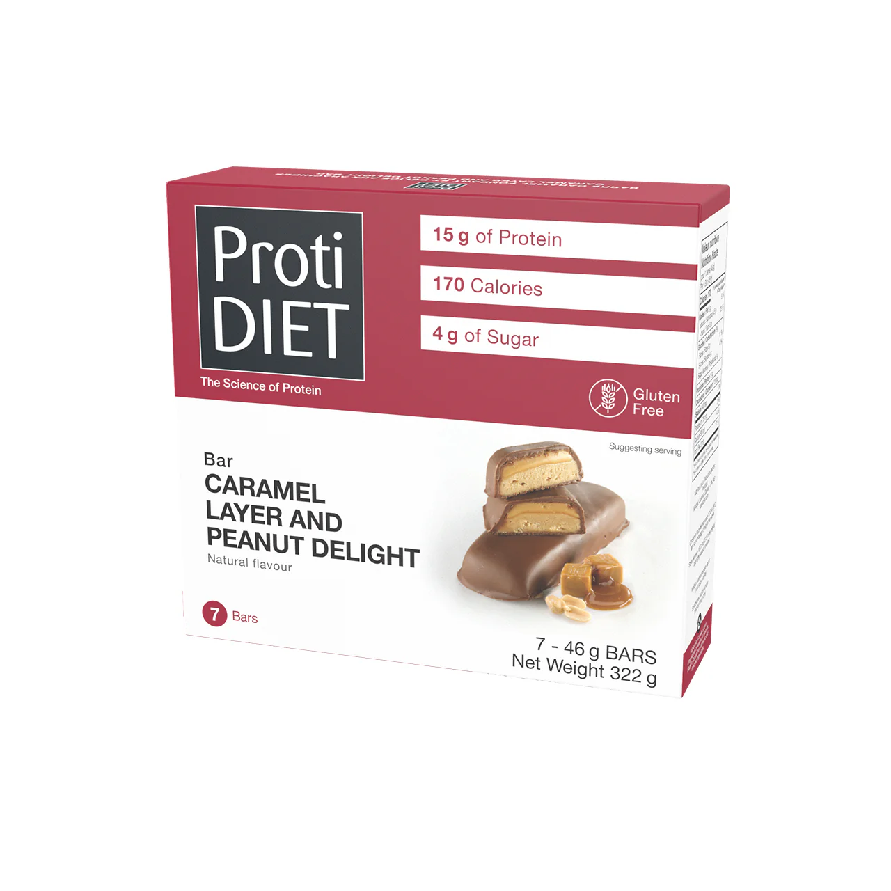 ProtiDiet - Caramel Layer & Peanut Delight Protein Bar | 7 x 46 g