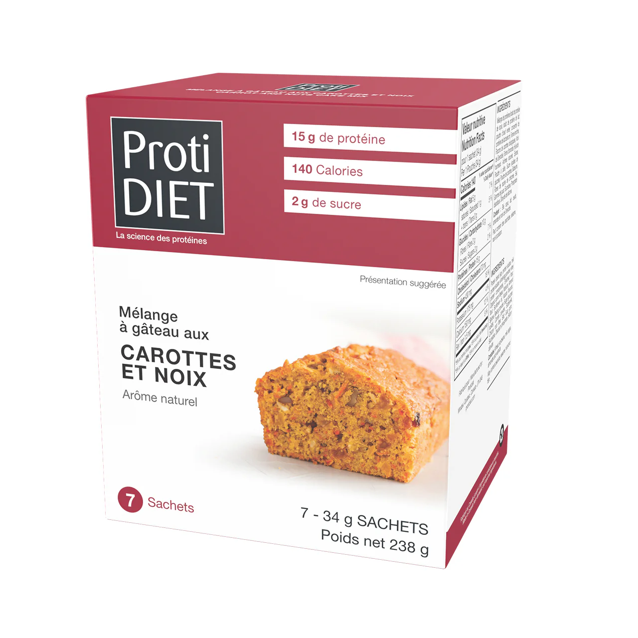 ProtiDiet - Carrot and Nuts Cake Mix | 7 x 34 g - Image 2