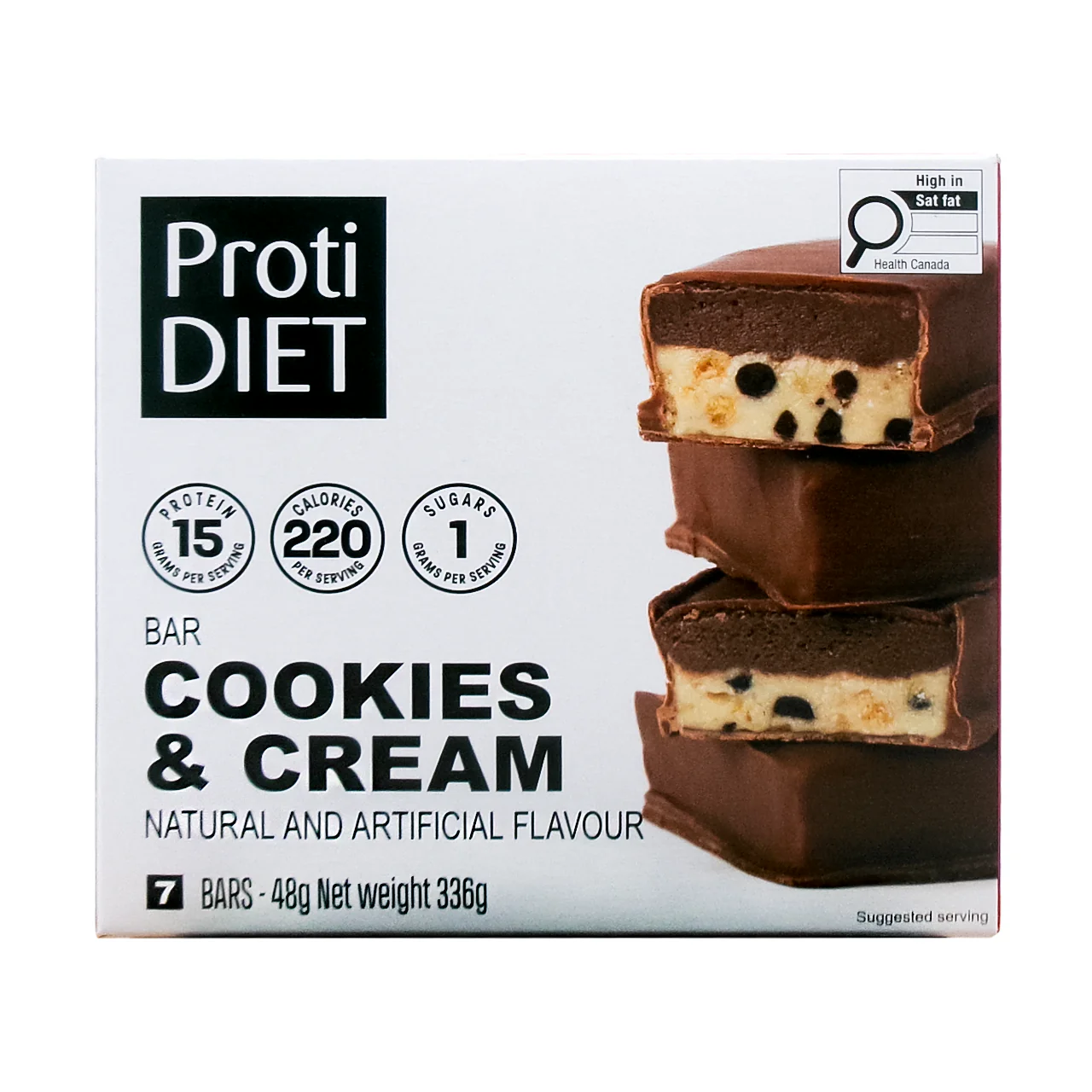 ProtiDiet - Cookies & Cream Bars | 7 x 48 g