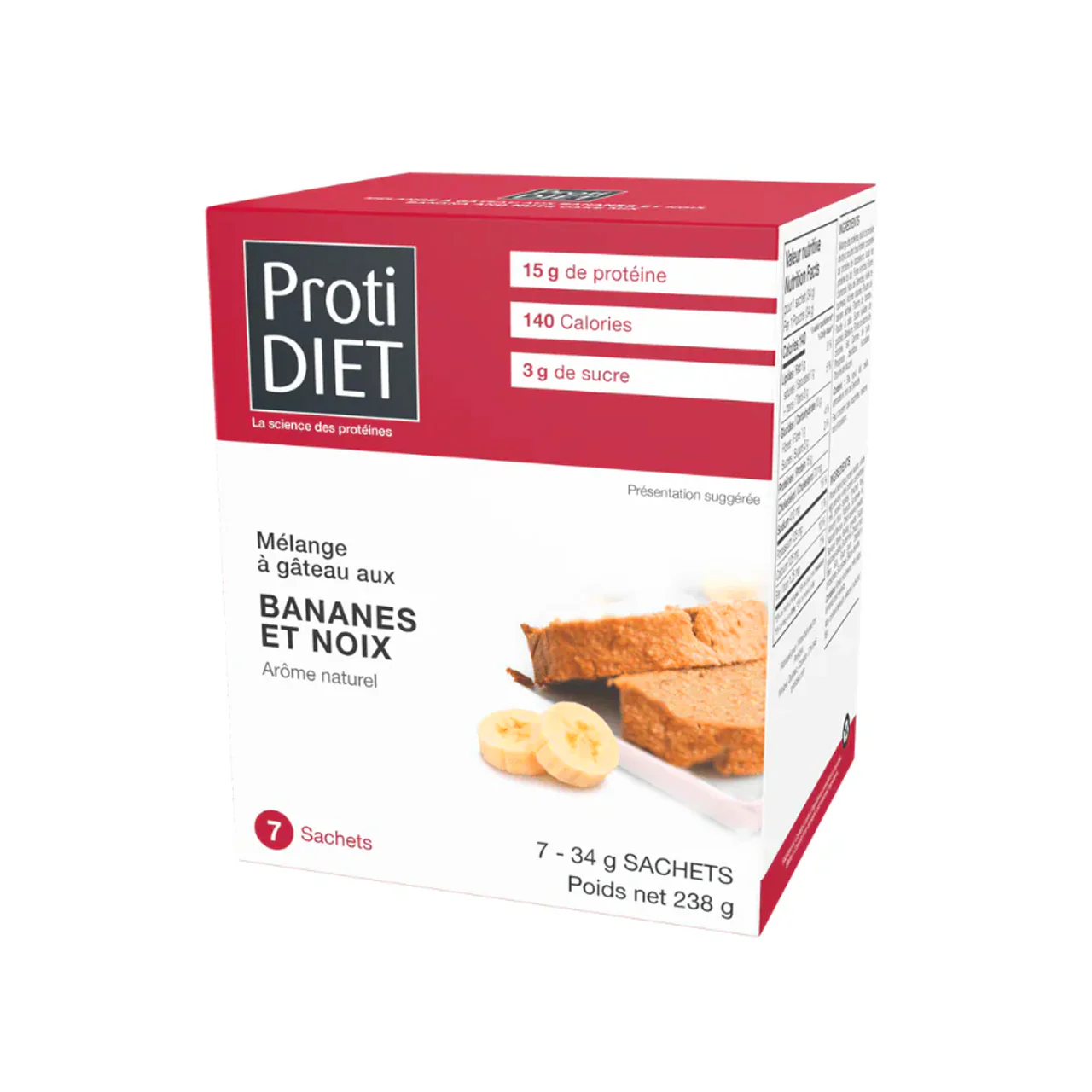ProtiDiet - Banana And Nuts Flavoured Cake Mix | 7 x 34g - Image 2