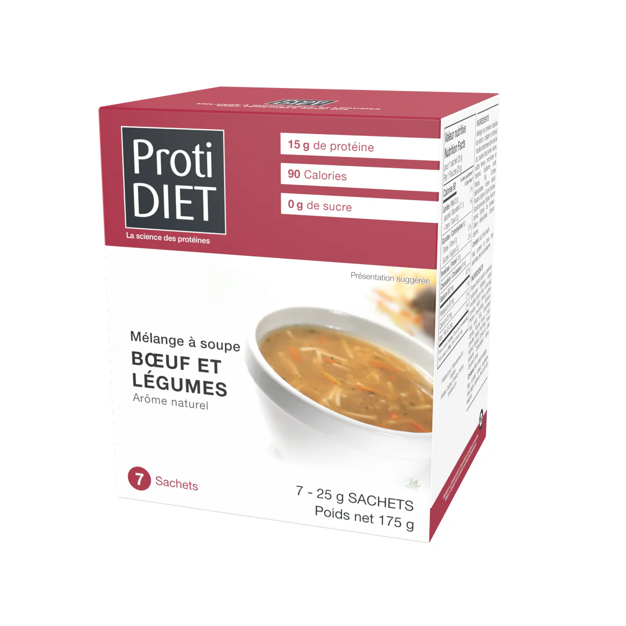 ProtiDiet - High Protein Beef Vegetable Soup Mix | 7 x 25 g