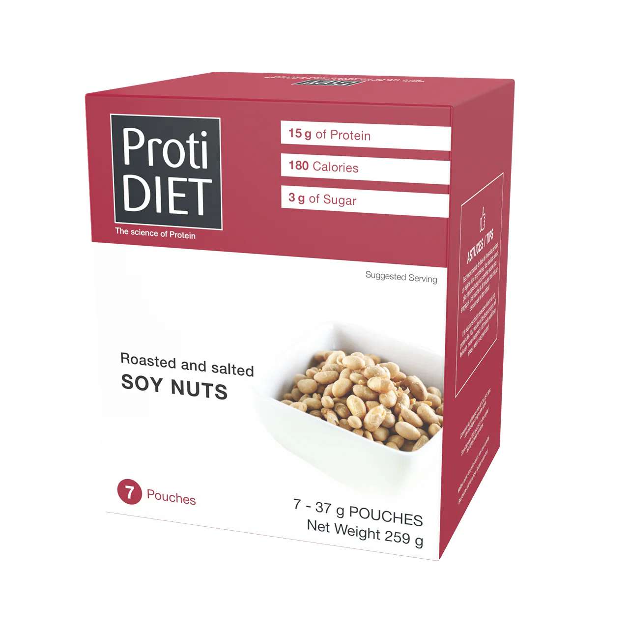 ProtiDiet - High Protein Roasted & Salted Soy Nuts | 7 x 37 g