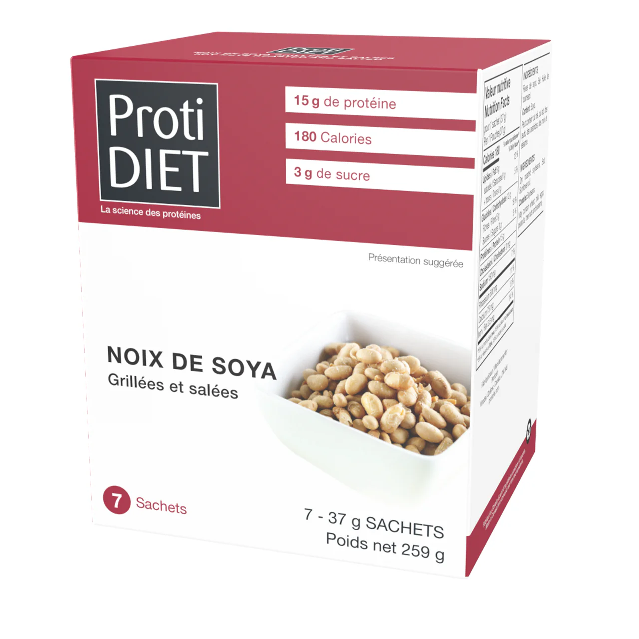 ProtiDiet - High Protein Roasted & Salted Soy Nuts | 7 x 37 g - Image 2