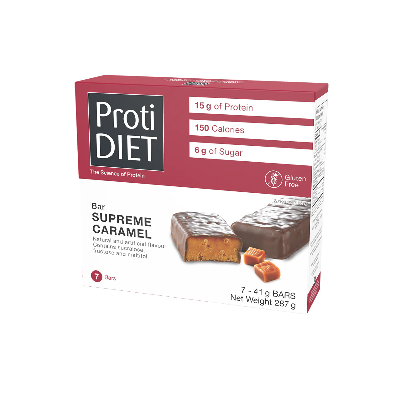 ProtiDiet - High Protein Supreme Caramel Bars | 7 x 41 g