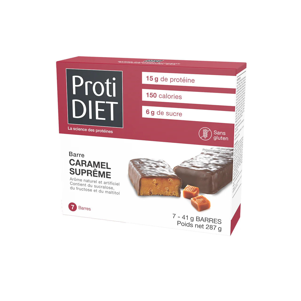 ProtiDiet - High Protein Supreme Caramel Bars | 7 x 41 g - Image 2