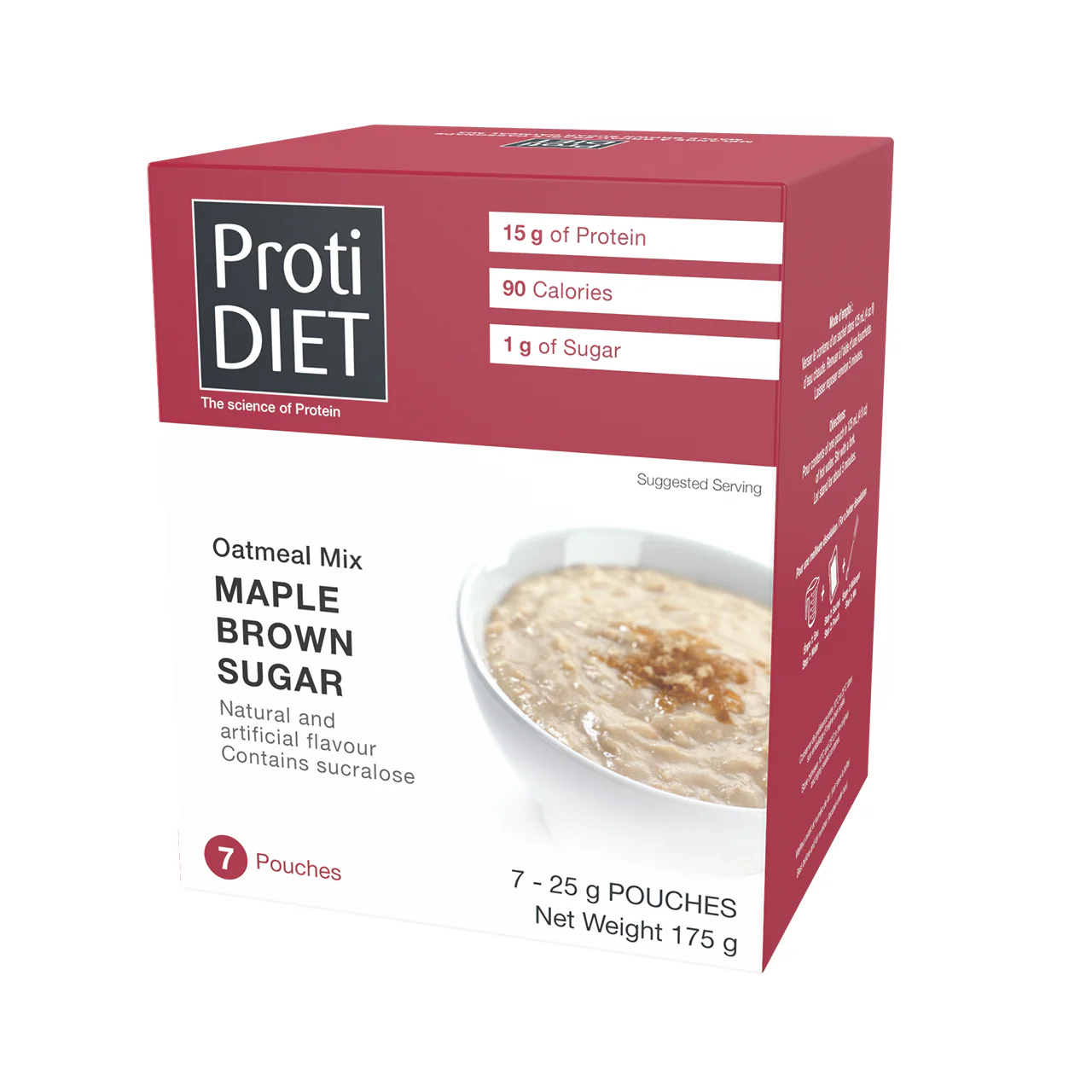 ProtiDiet - Maple Brown Sugar High Protein Oatmeal Mix | 7 x 25 g