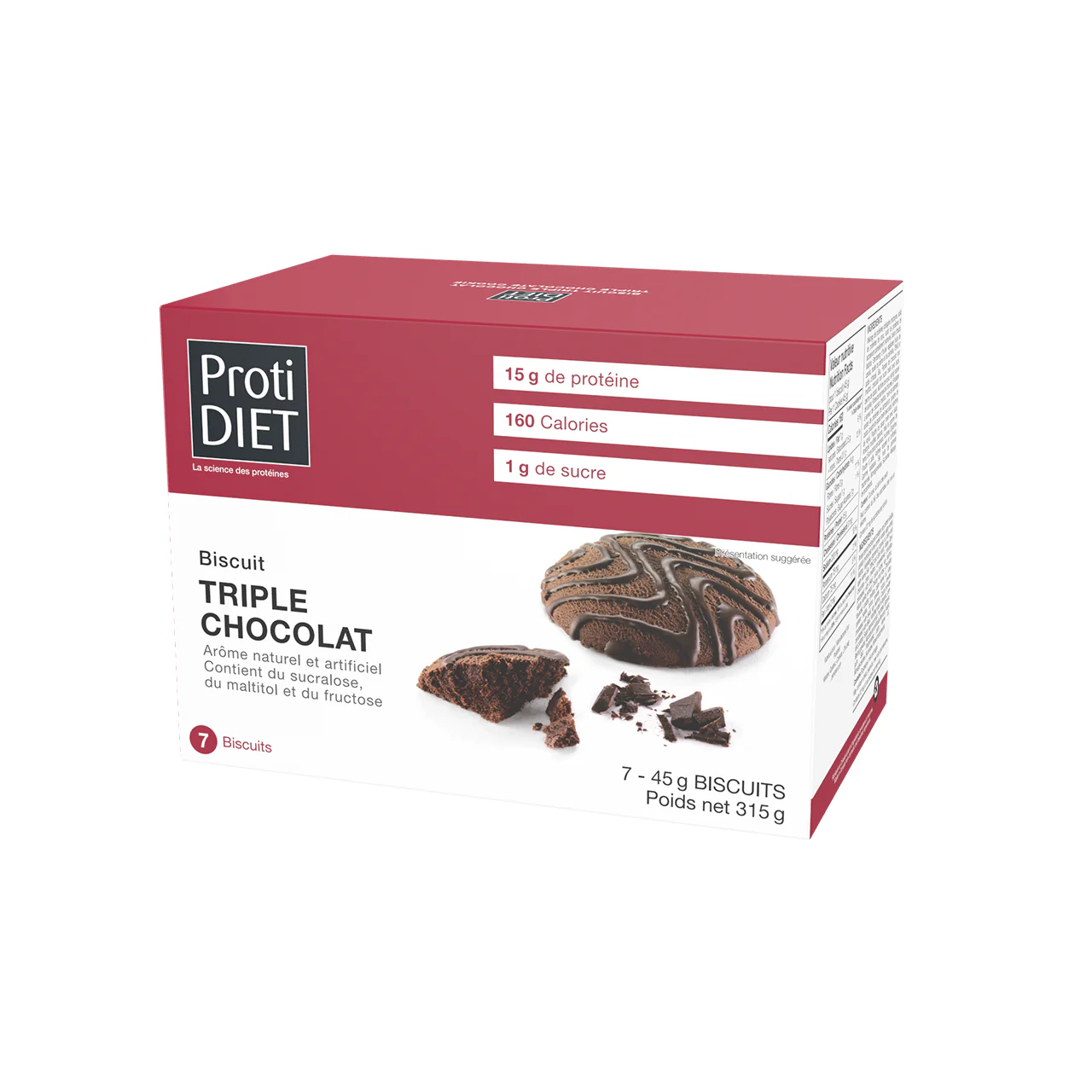 ProtiDiet - Triple Chocolate Protein Cookies | 7 x 45 g - Image 2
