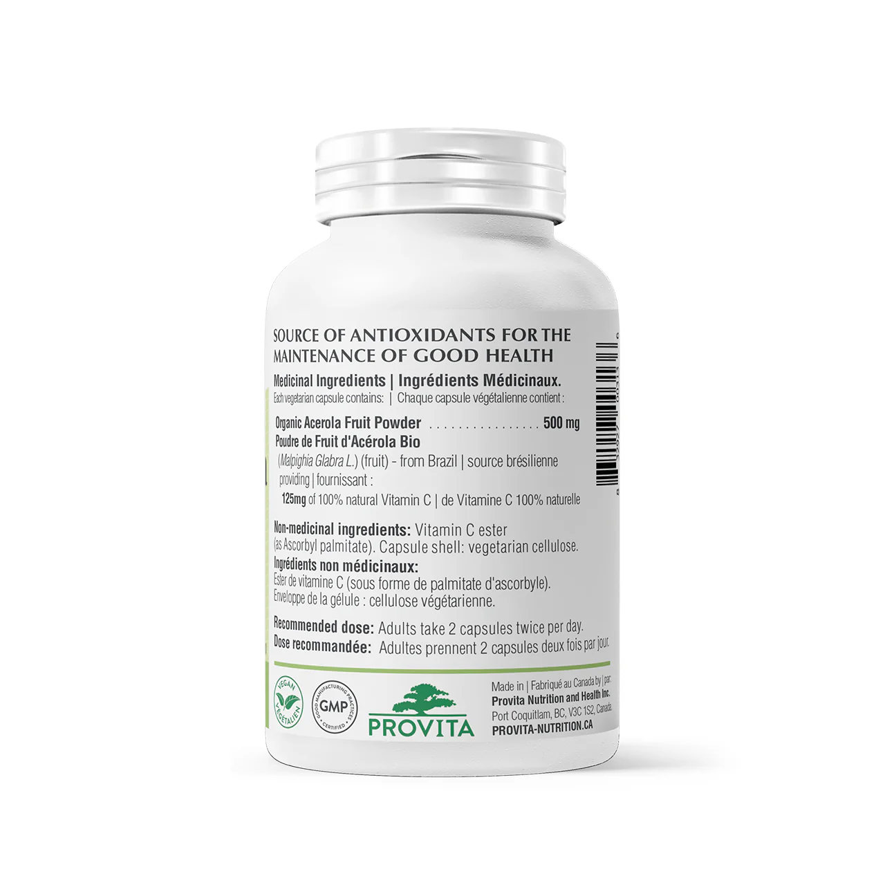 Provita - Acerola Organic Vitamin C |  120 Capsules - Image 3