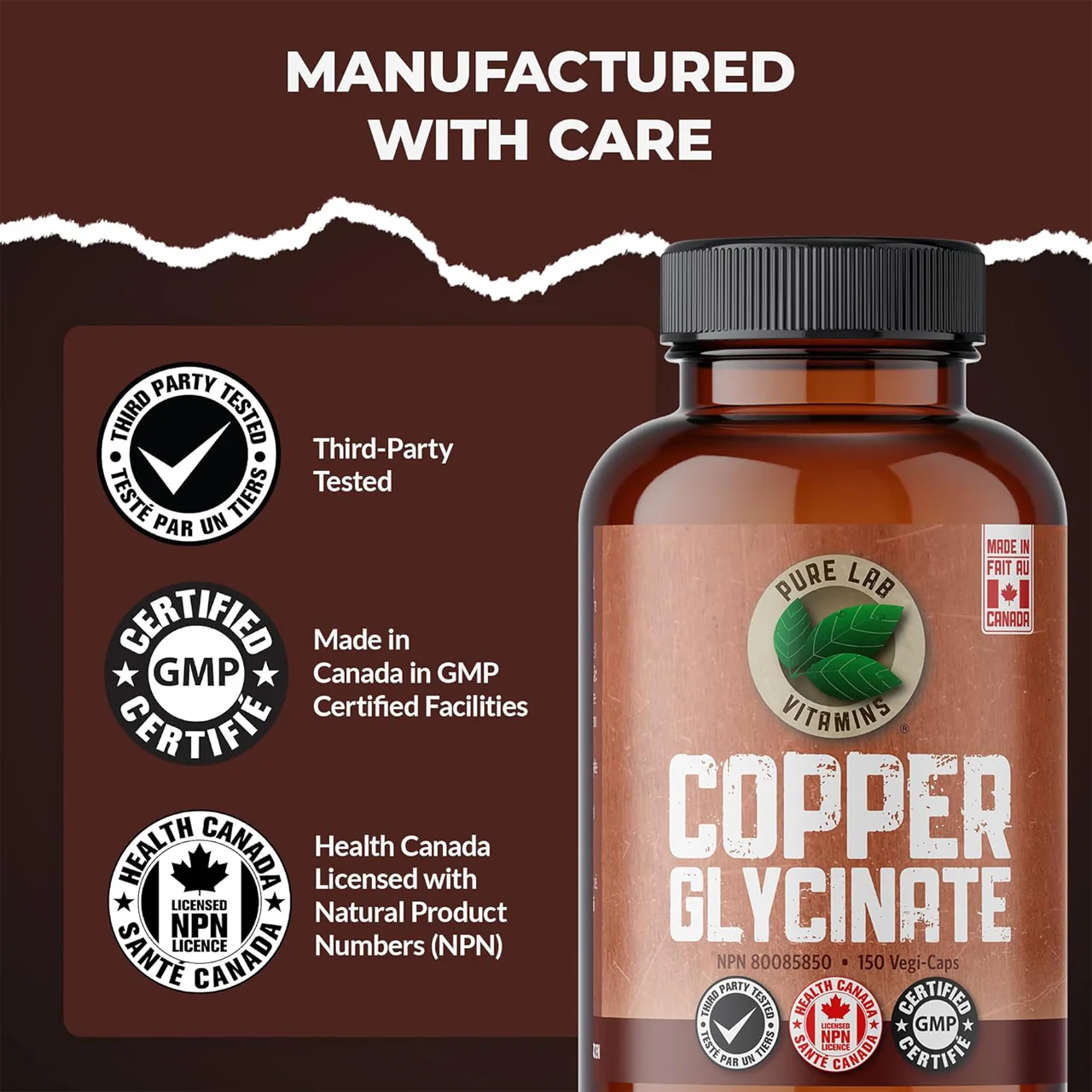 Pure Lab - Copper Glycinate 1 mg | 150 Capsules - Image 2