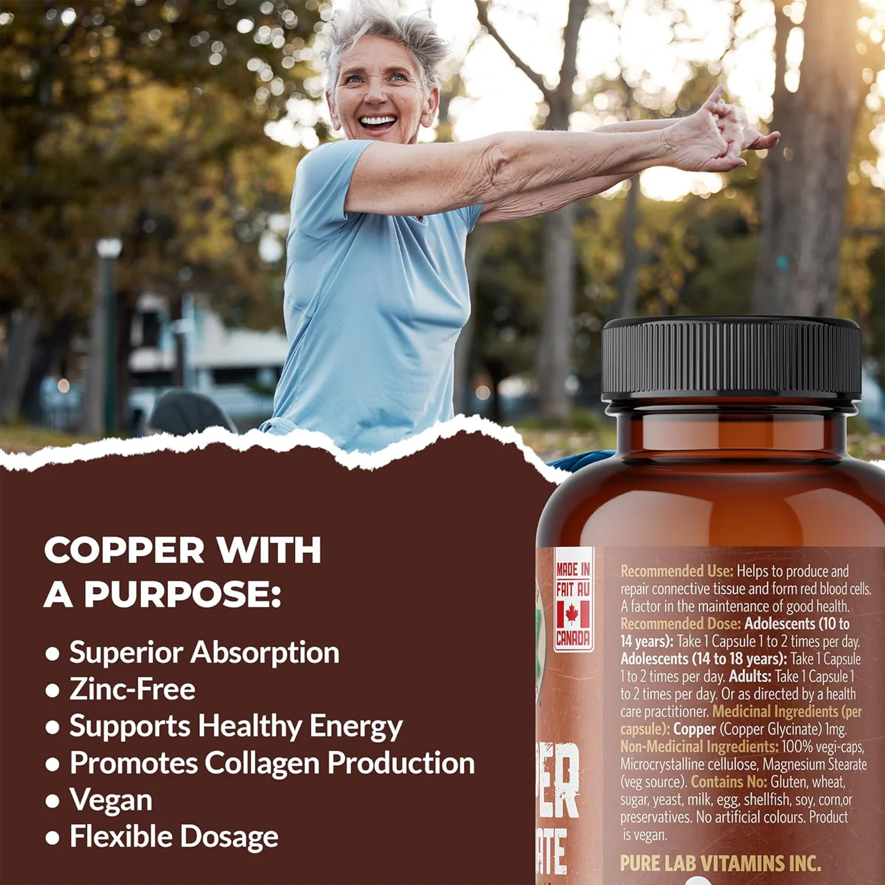 Pure Lab - Copper Glycinate 1 mg | 150 Capsules - Image 3