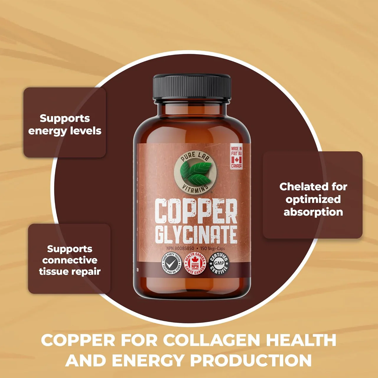 Pure Lab - Copper Glycinate 1 mg | 150 Capsules - Image 4