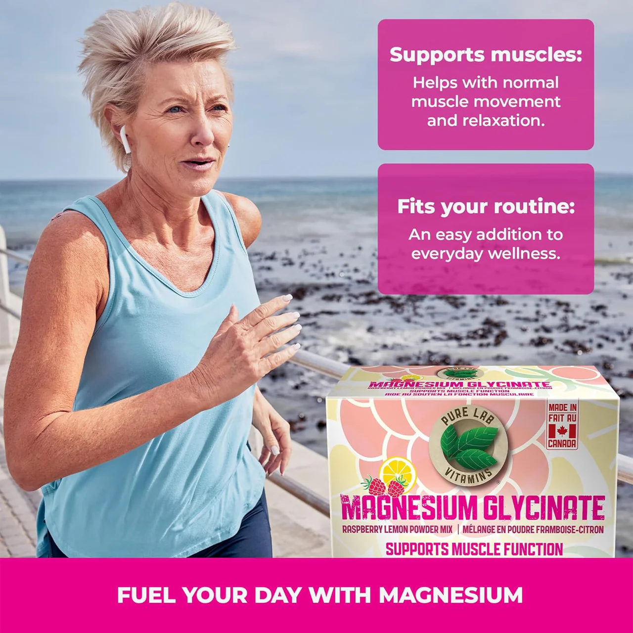Pure Lab - Magnesium Glycinate Raspberry & Lemon Powder Mix | 30 Sachets - Image 3