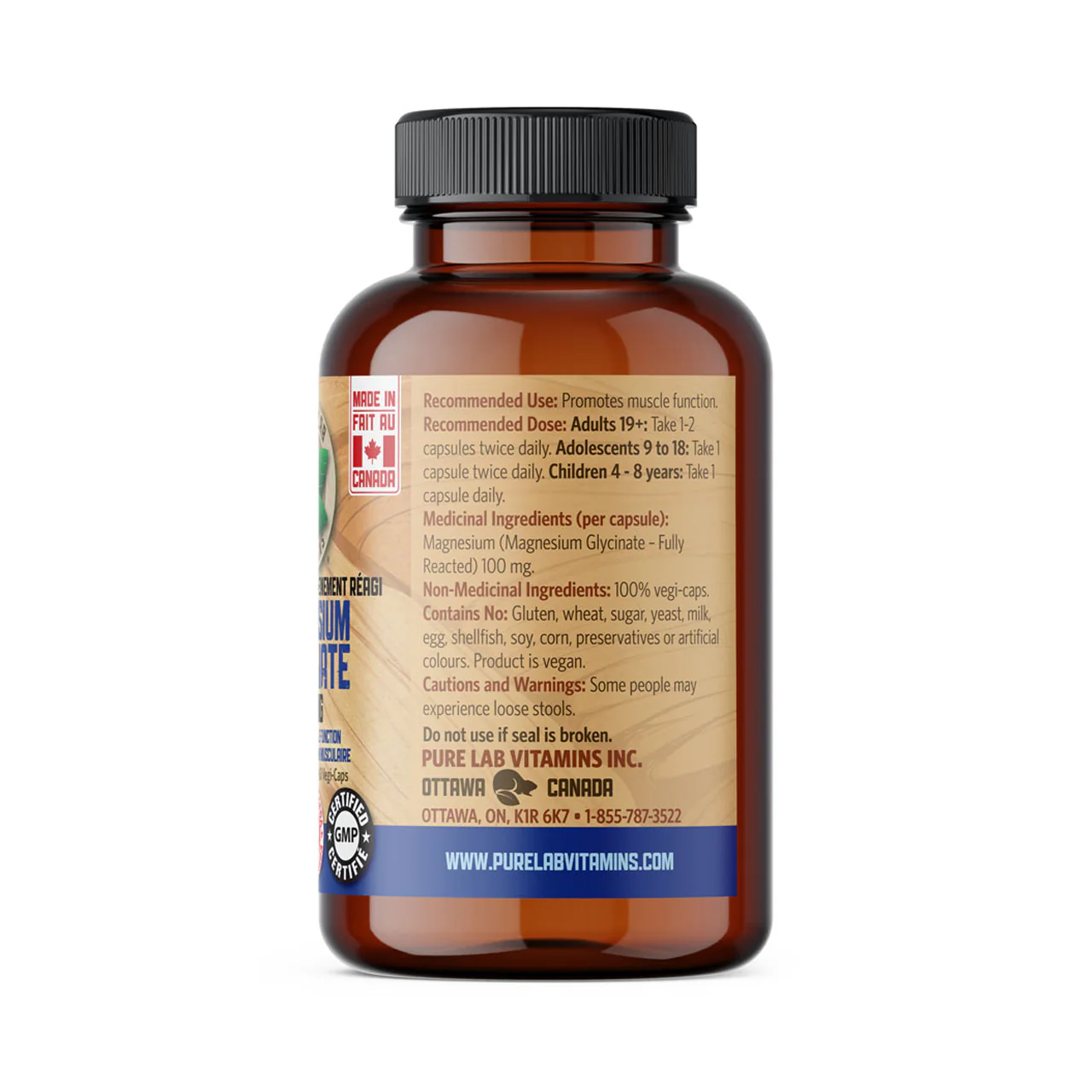 Pure Lab - Magnesium Glycinate 100 mg | 60 Capsules - Image 2