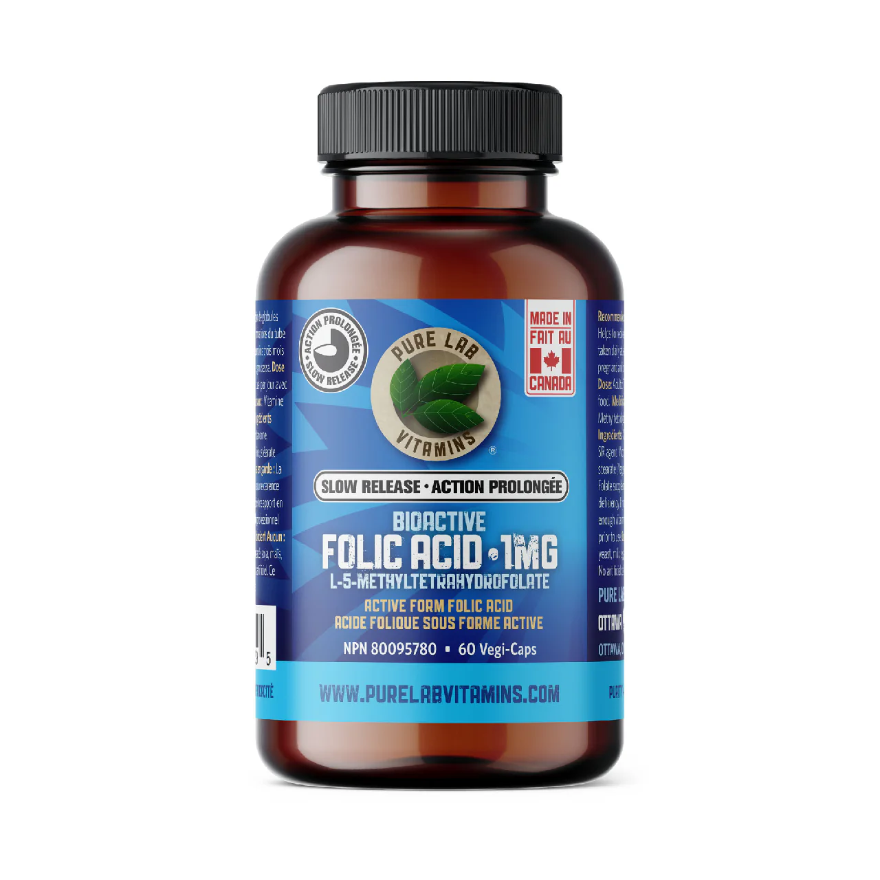 Pure Lab - Slow Release Bioactive Folic Acid | 60 Vegi-Caps