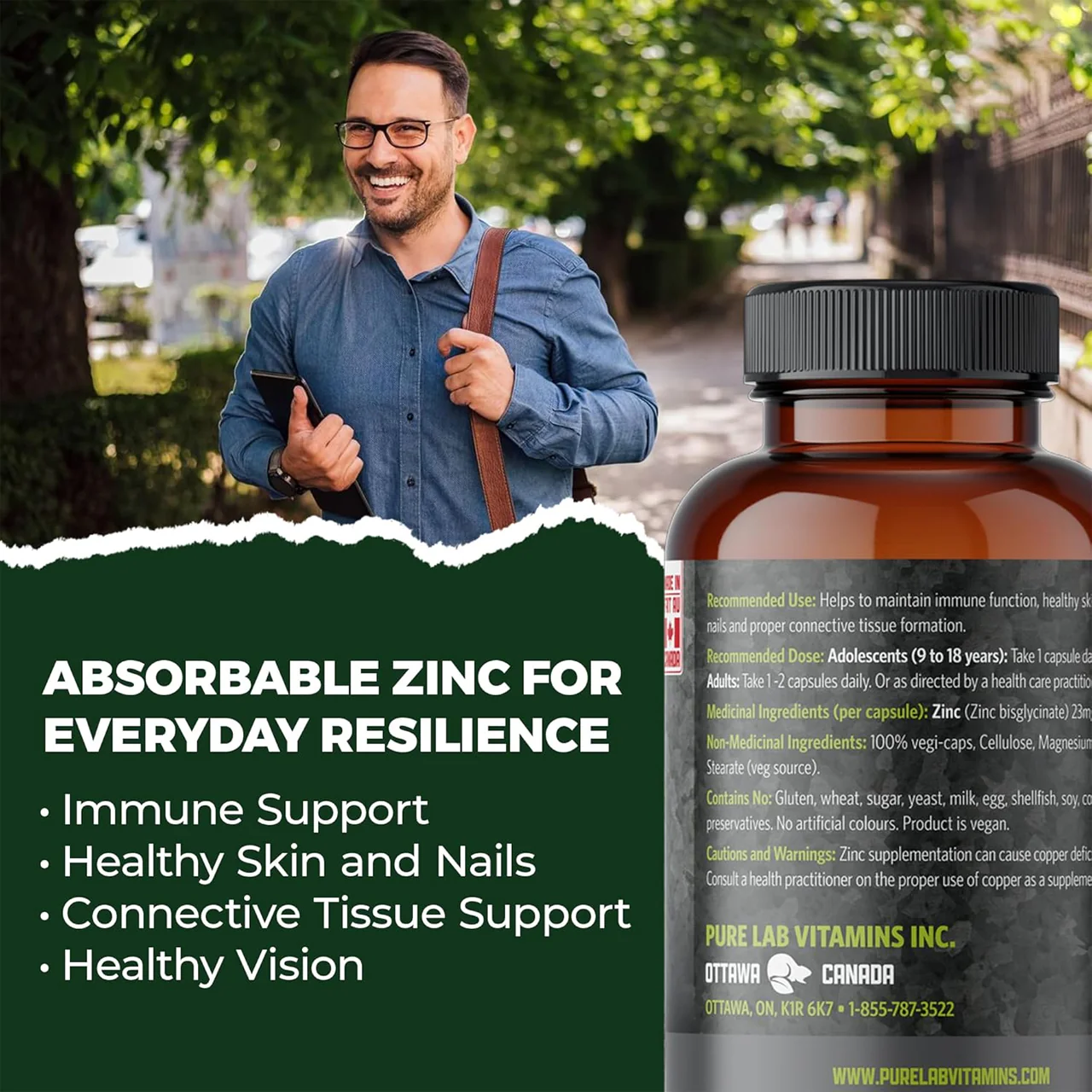 Pure Lab - Zinc Glycinate 23 mg | 150 Capsules - Image 3