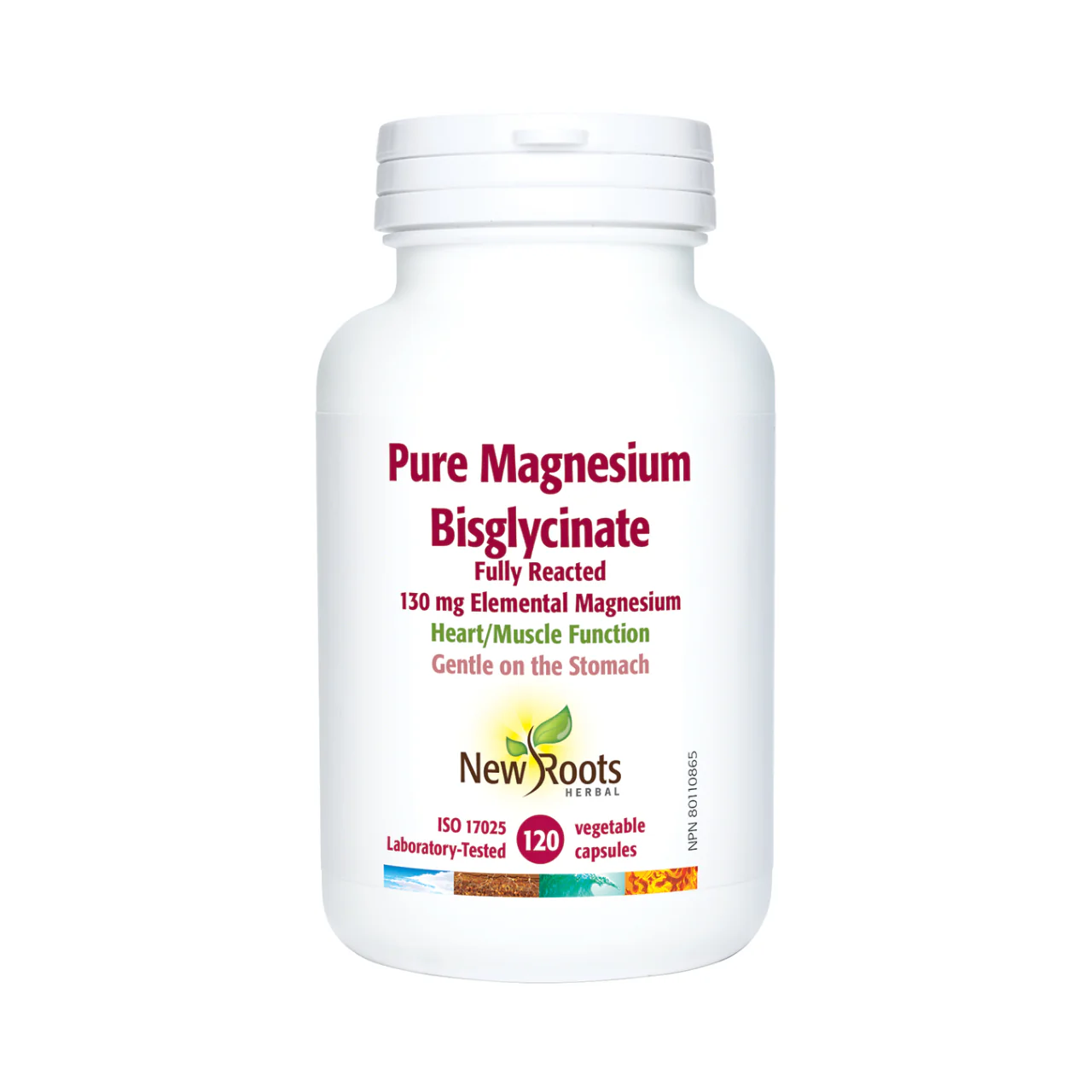 New Roots - Pure Magnesium Bisglycinate Fully Reacted 130 mg Elemental Magnesium | 120 Capsules
