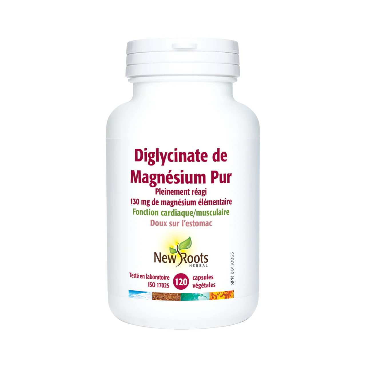 New Roots - Pure Magnesium Bisglycinate Fully Reacted 130 mg Elemental Magnesium | 120 Capsules - Image 2