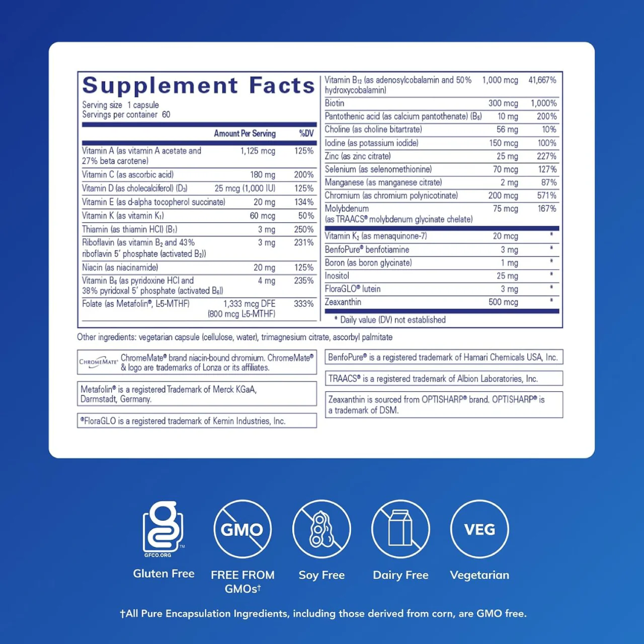 Pure Encapsulations - PureGenomics Multivitamin | 60 Capsules - Image 2