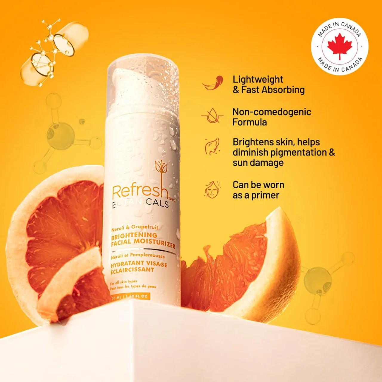 Refresh Botanicals - Brightening Facial Moisturizer - Neroli & Grapefruit | 50 mL - Image 2