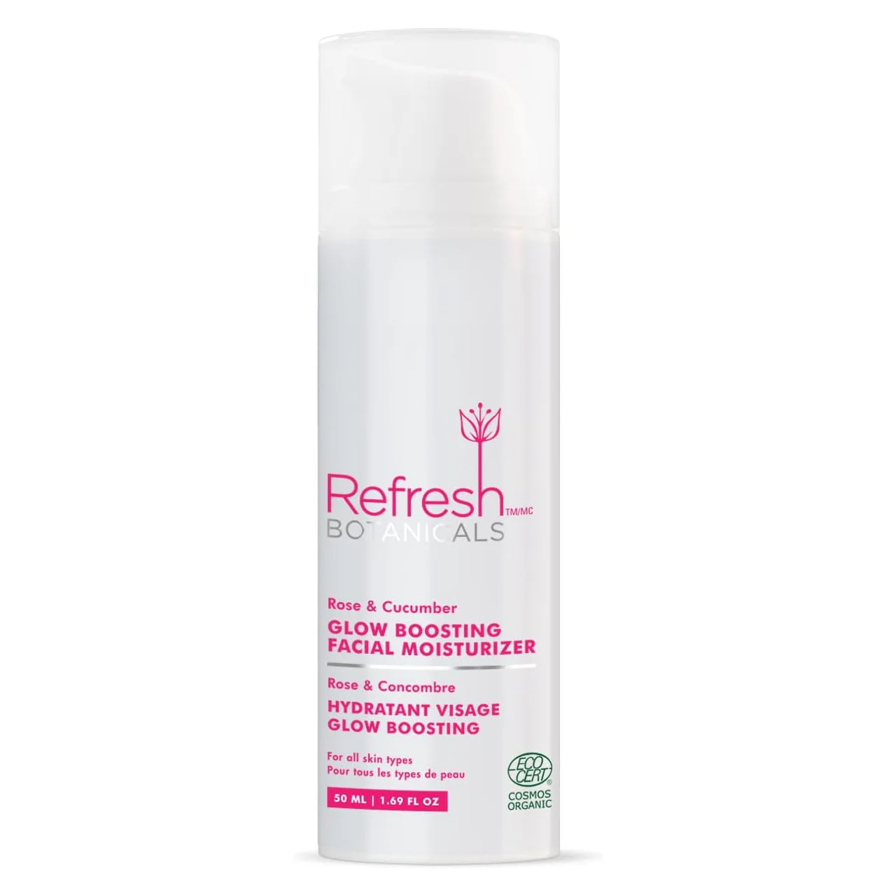Refresh Botanicals - Glow Boosting Facial Moisturizer - Rose & Cucumber | 50 mL