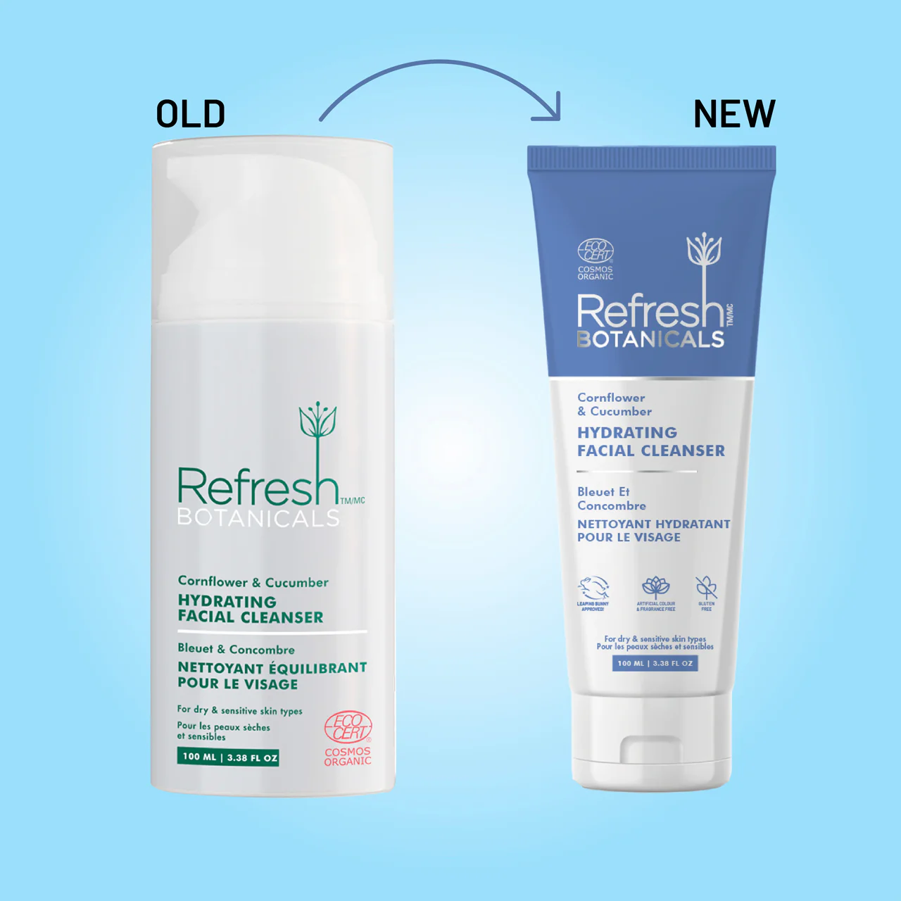 Refresh Botanicals - Hydrating Facial Cleanser, Cornflower & Cucumber | 100 mL - Image 2