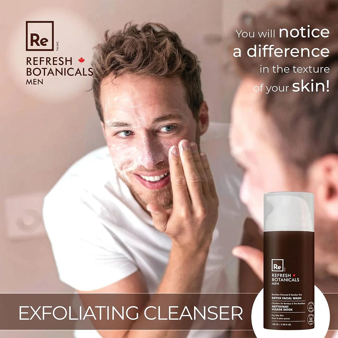 Refresh Botanicals - Men Detox Facial Wash - Bamboo Charcoal & Rooibos Tea | 100 mL - Image 4