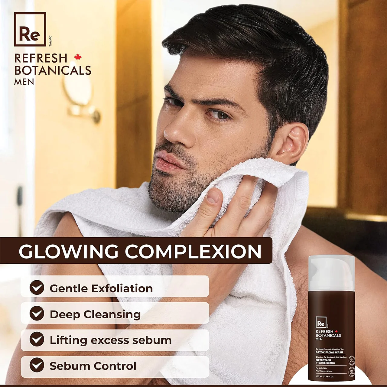 Refresh Botanicals - Men Detox Facial Wash - Bamboo Charcoal & Rooibos Tea | 100 mL - Image 6