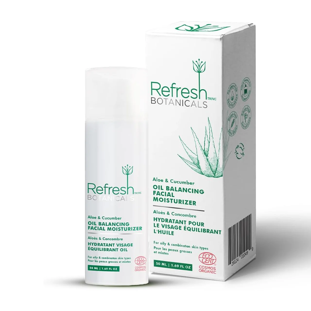 Refresh Botanicals - Oil Balancing Facial Moisturizer - Aloe & Cucumber | 50 mL