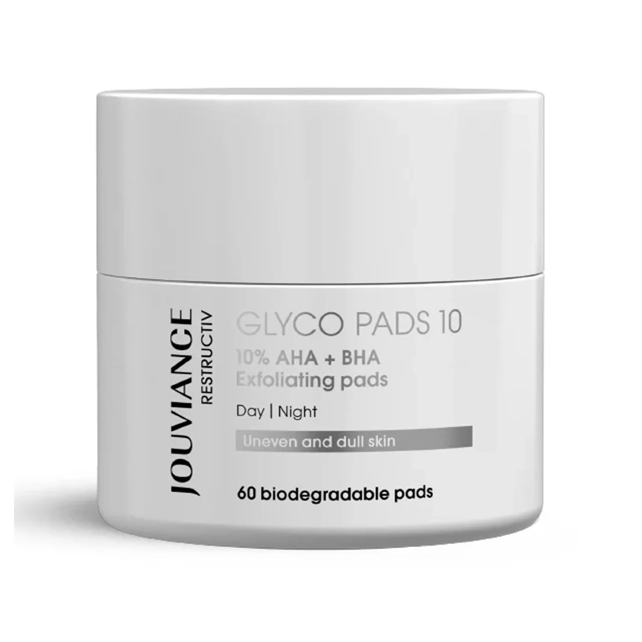 Jouviance - Restructiv Glyco Pads 10% AHA + BHA Exfoliating Pads | 60 Biodegradable Pads