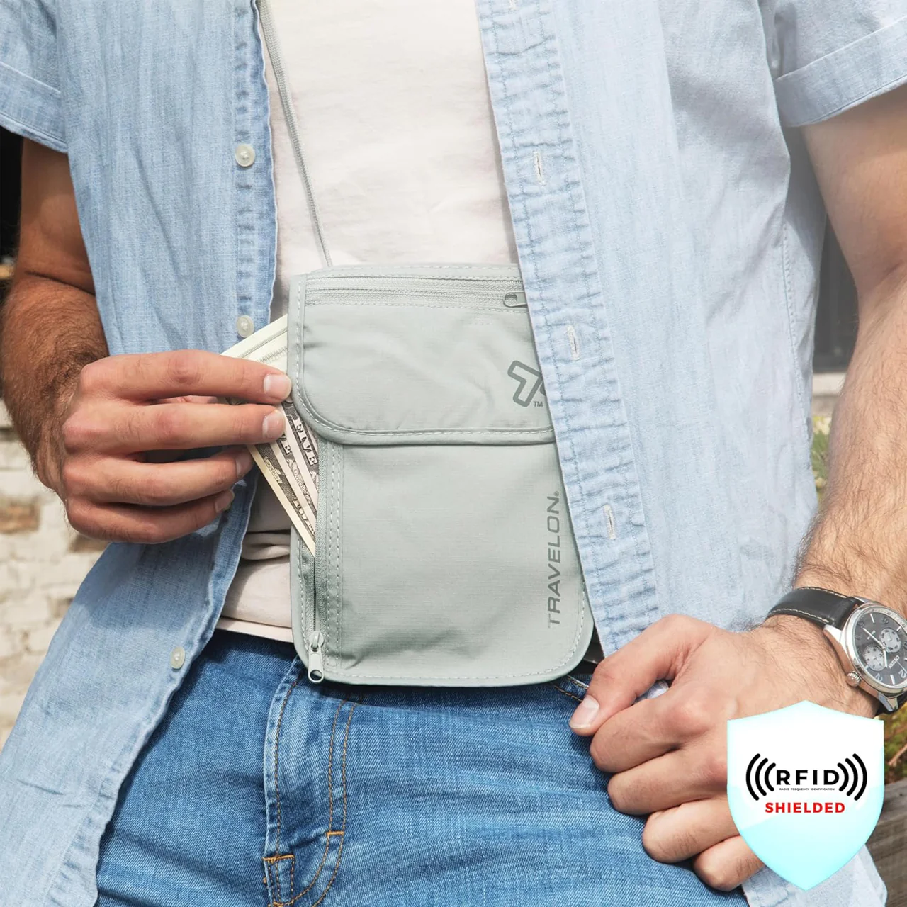 Travelon - RFID Blocking Undercover Neck Pouch - Image 2