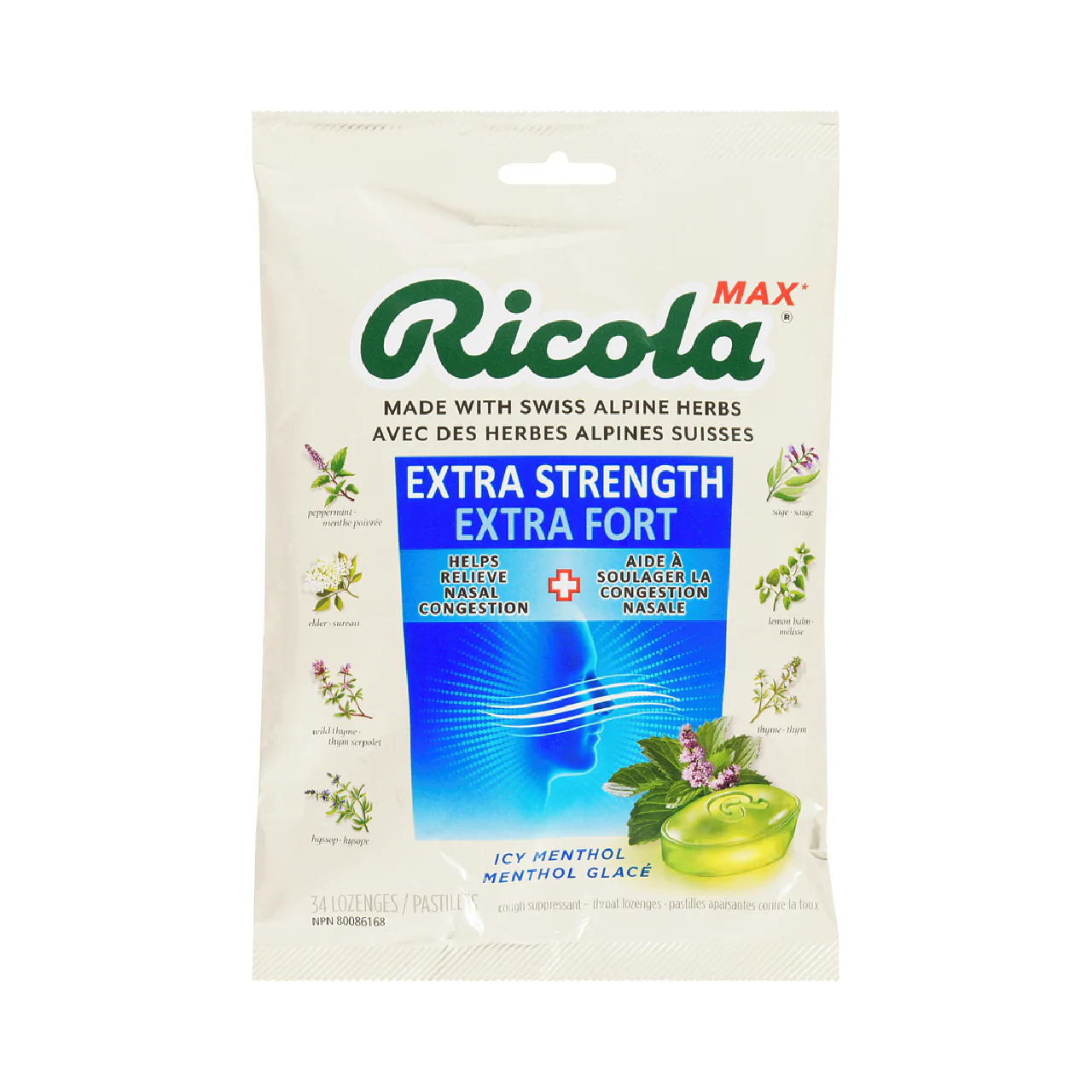 Ricola - Extra Strength Throat Lozenges, Icy Menthol | 34 Lozenges