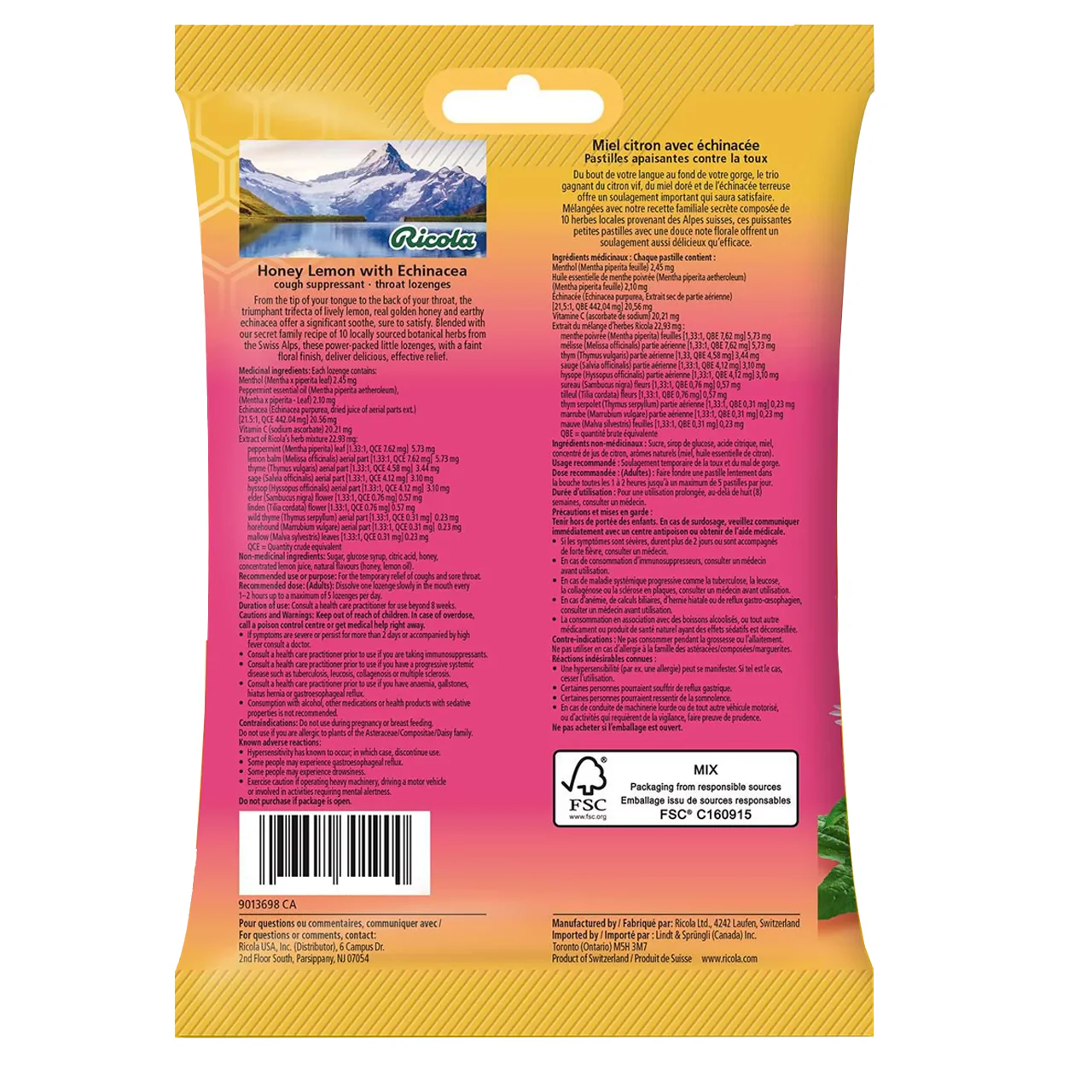 Ricola - Soothing Relief Lozenges - Honey Lemon & Echinacea | 19 Lozenges - Image 2