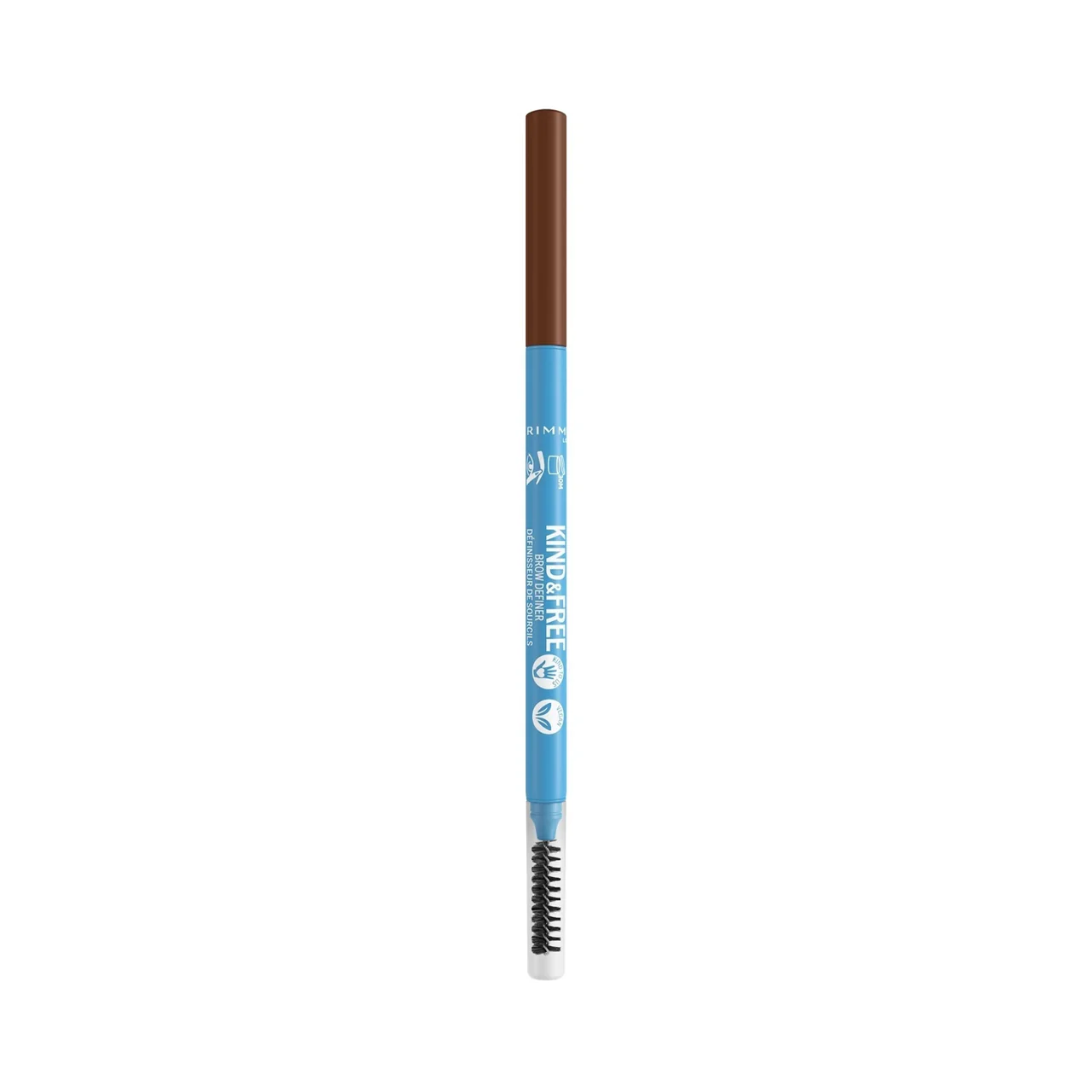 Rimmel London - Kind & Free Clean Brow Definer Ultra Fine Pencil & Spoolie, Warm Brown 003 | 0.09 g