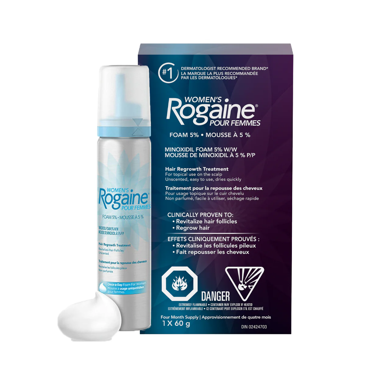 Rogaine - Women's Hair Regrowth Treatment - Minoxidil Foam 5% | 2 Month Supply - 1 x 60 g - Image 2