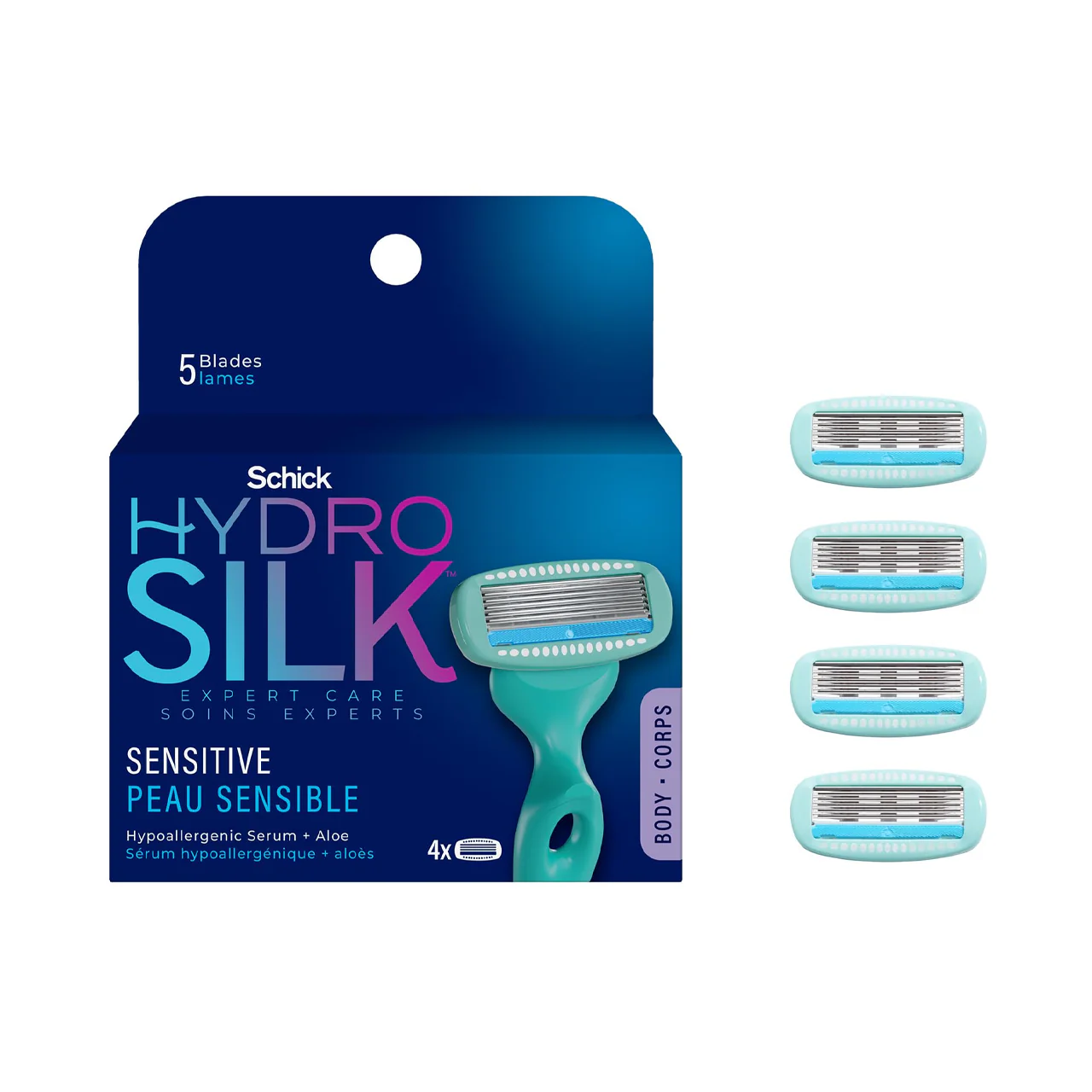 Schick - Hydro Silk Expert Care Sensitive Skin | 4 Blade Refills