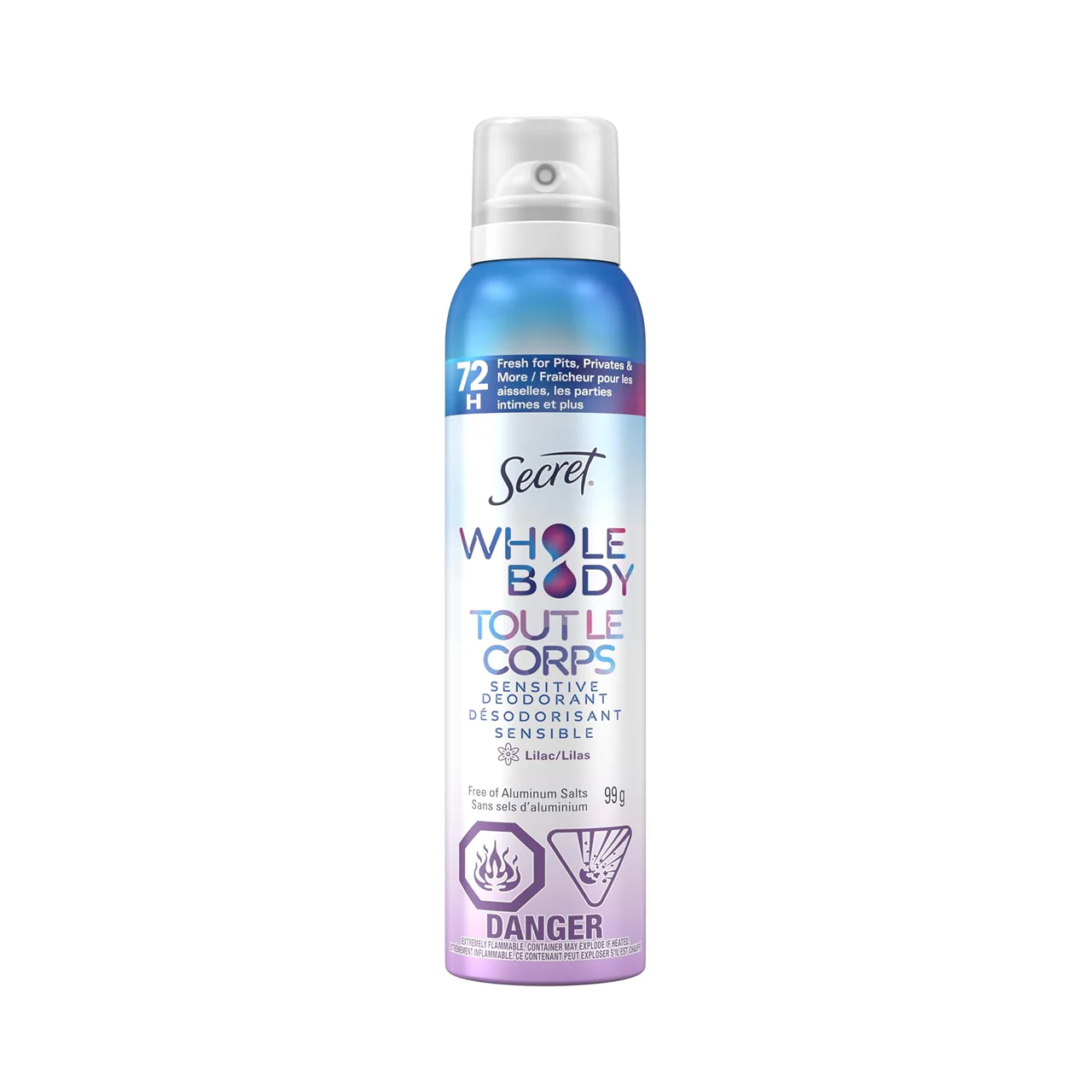 Secret - Whole Body Aluminum-Free Deodorant, Lilac & Waterlily | 99 g
