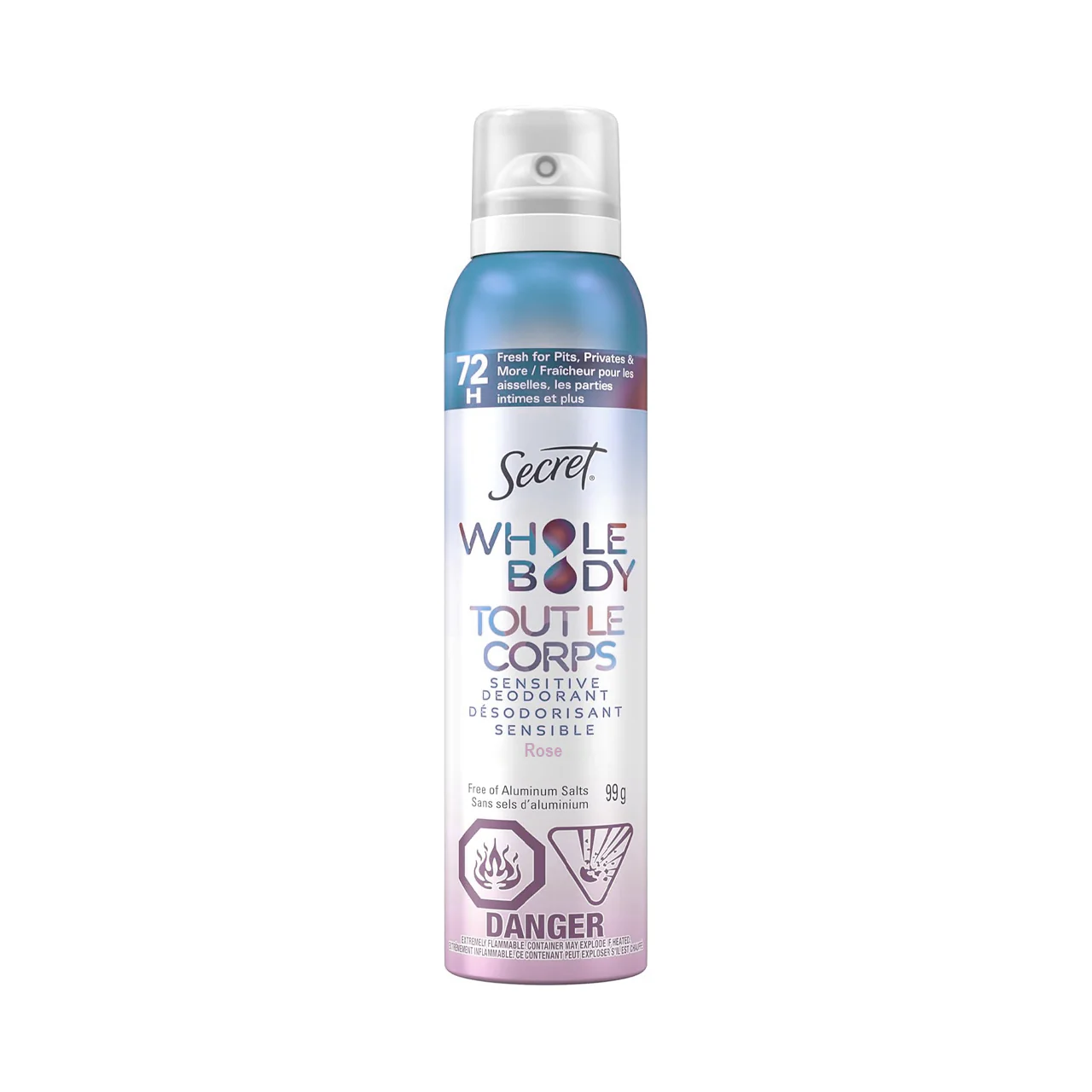 Secret - Whole Body Aluminum-Free Deodorant, Rose | 99 g