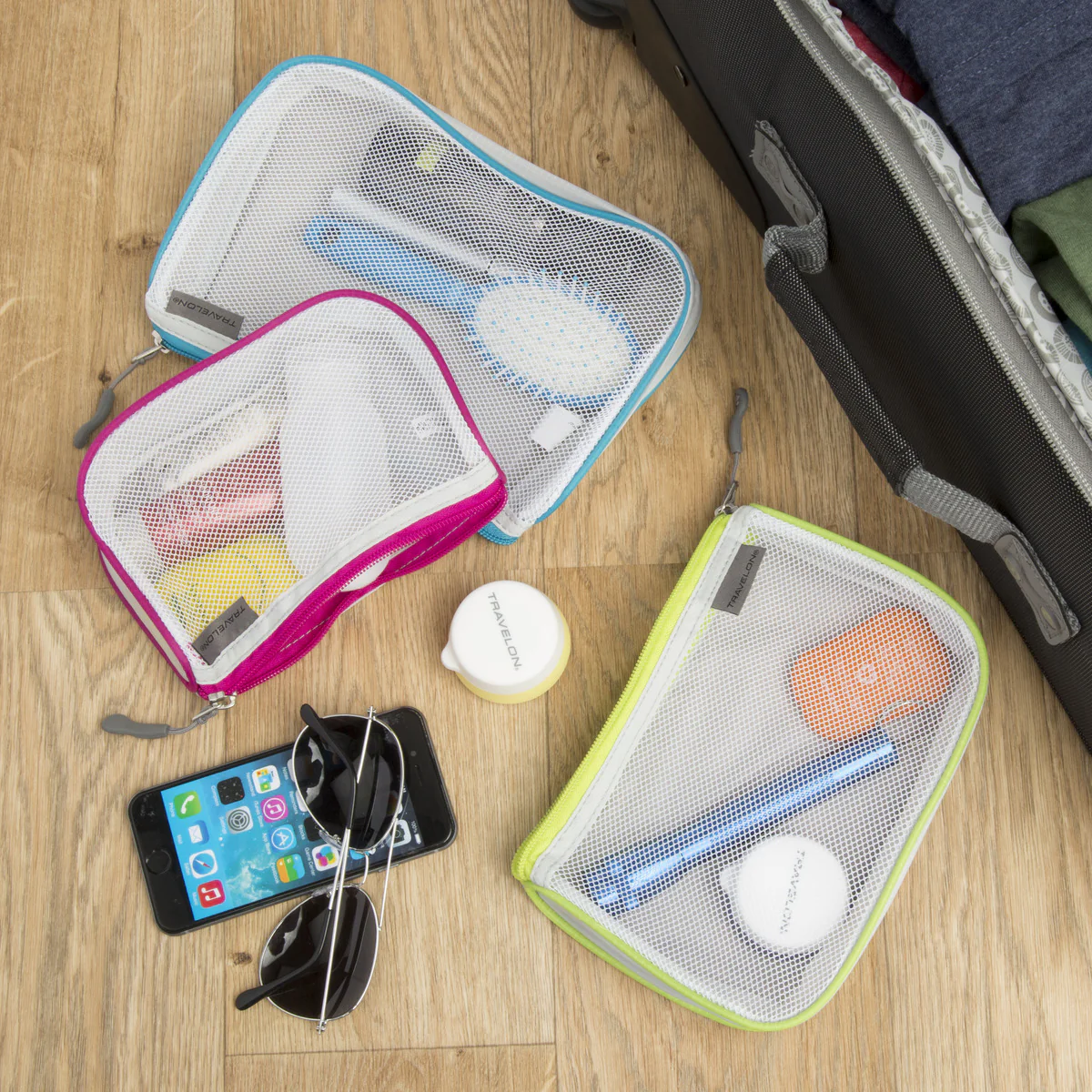 Travelon - Set of 3 Assorted Piped Pouches - Image 2