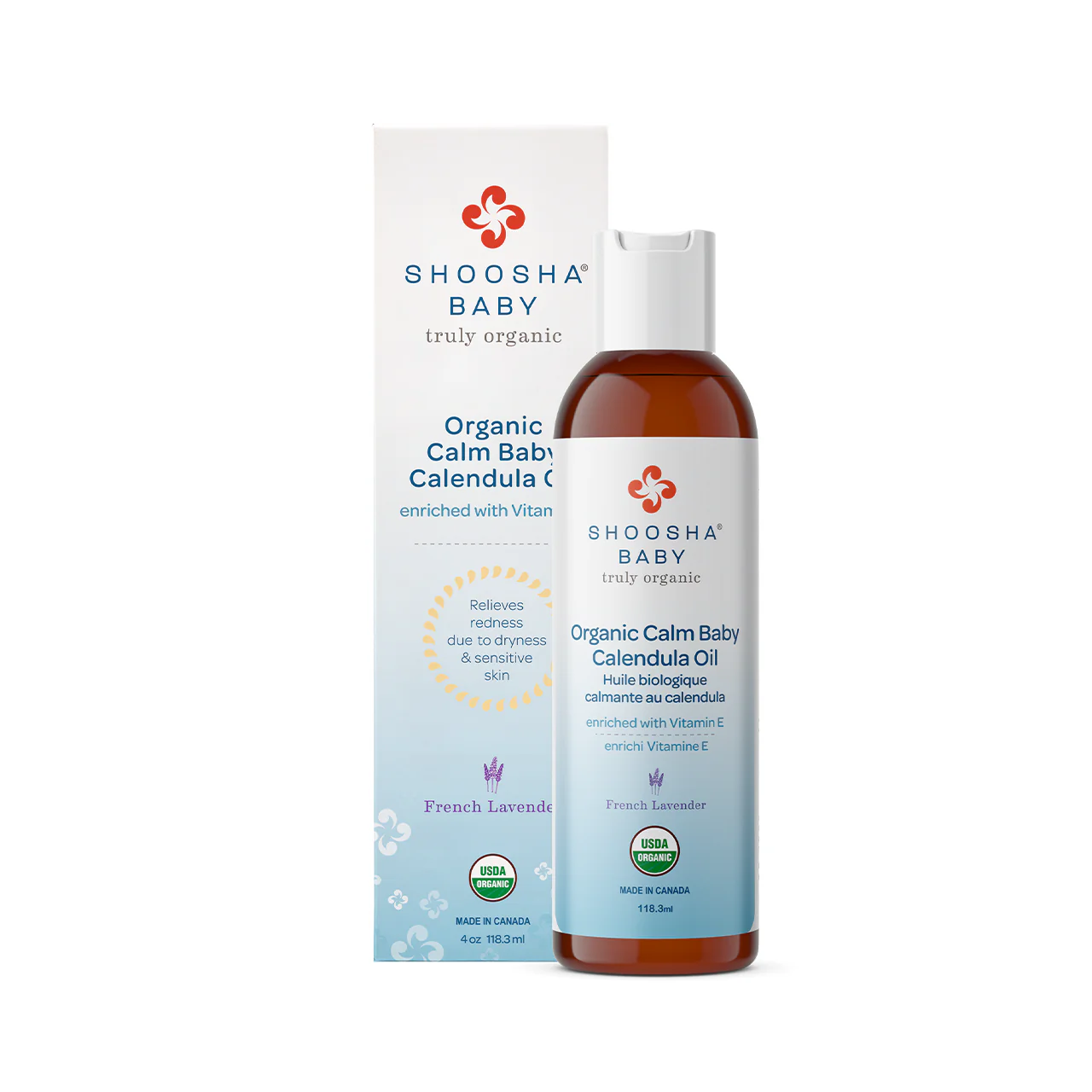Shoosha - Calm Baby Calendula Oil, French Lavender | 118.3 mL