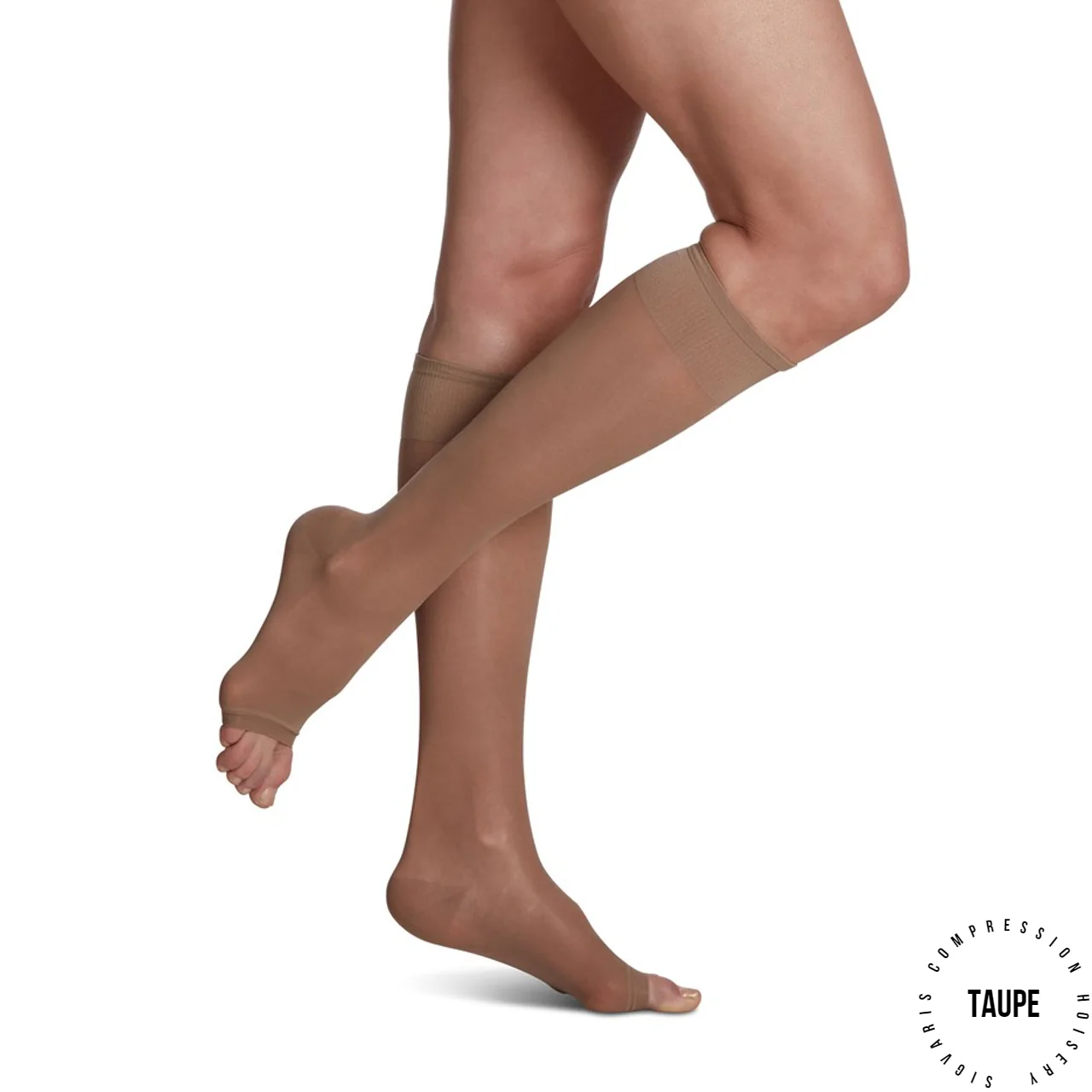 Sigvaris - 120C Sheer Fashion Compression Stockings - Open Toe | 15-20 mmHg