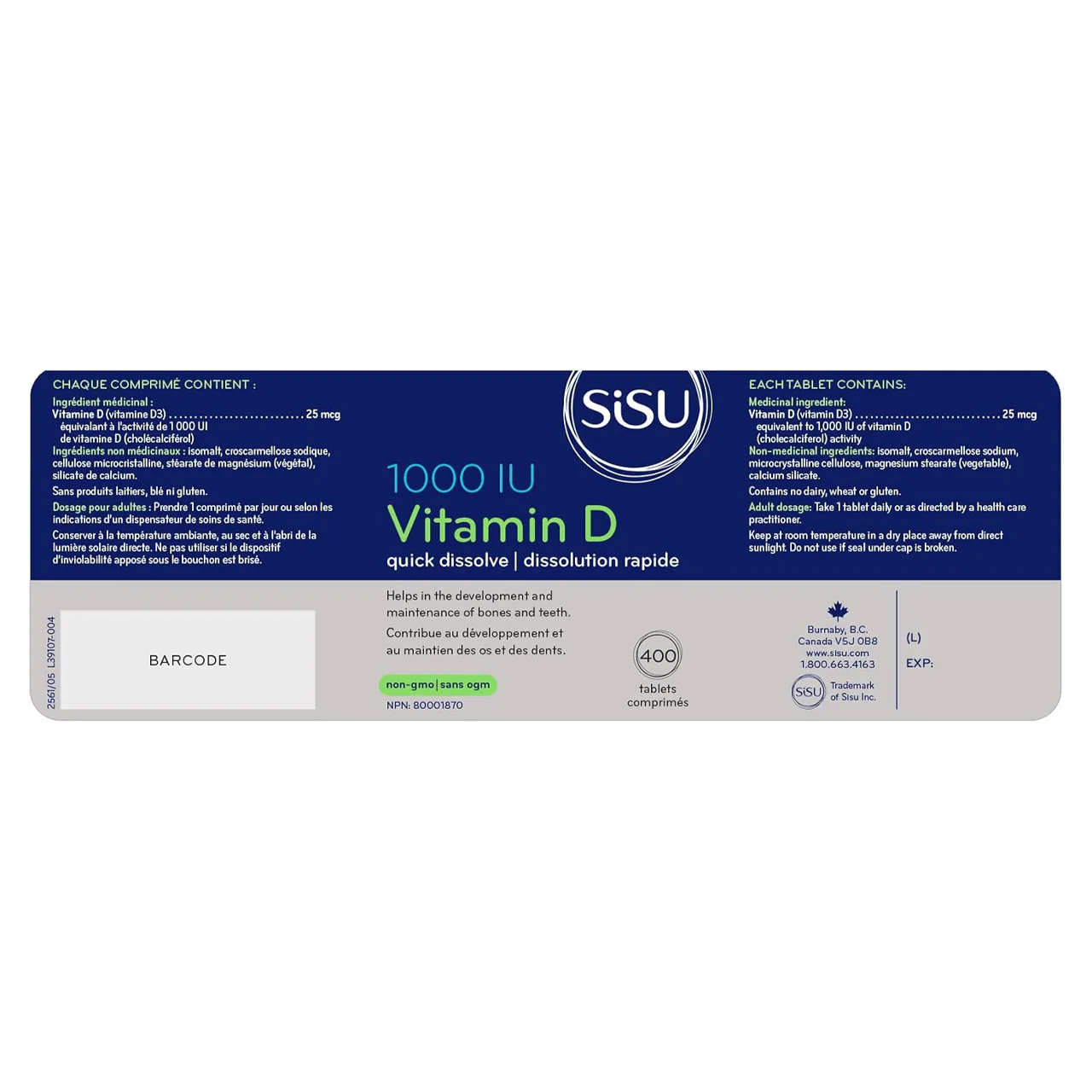 SISU - Vitamin D 1000IU | 400 Tablets - Image 3