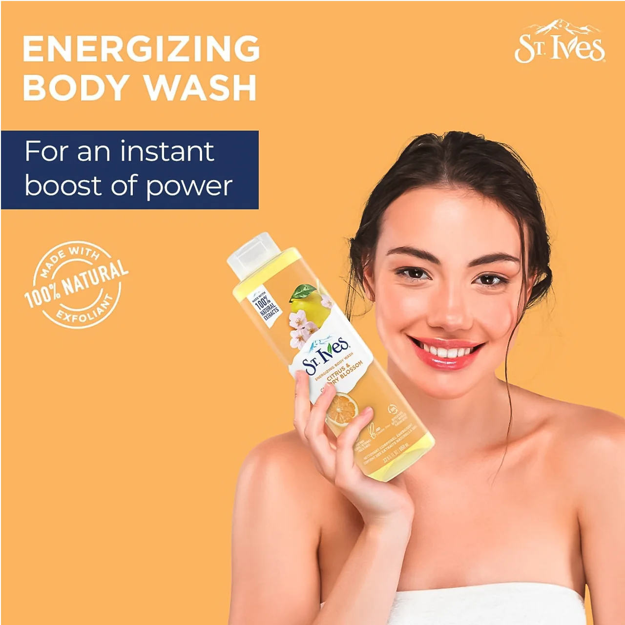 St. Ives - Citrus & Cherry Blossom Energizing Body Wash | 650 mL - Image 2