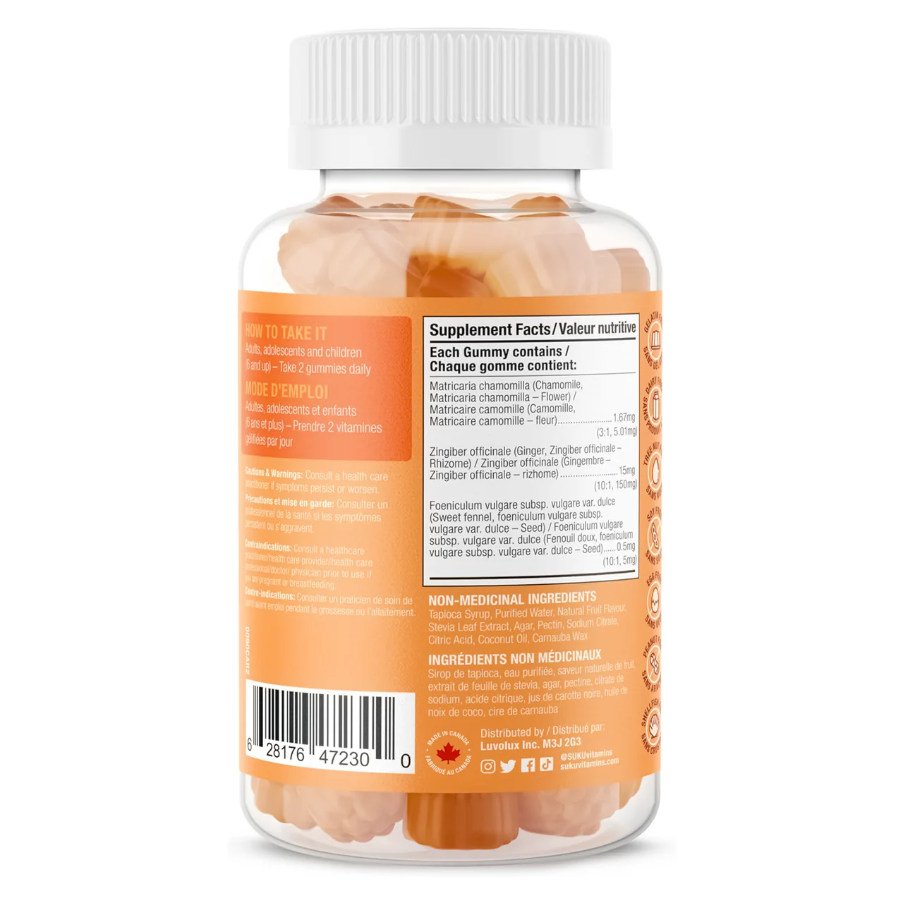Suku Vitamins - De Bloat Supplement, Berry Peachy Flavour | 60 Gummies - Image 2