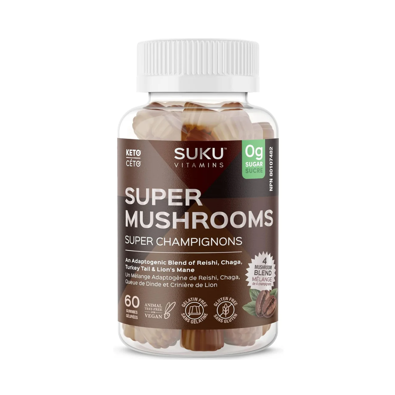 Suku Vitamins - Super Mushrooms, Espresso Flavour | 60 Gummies