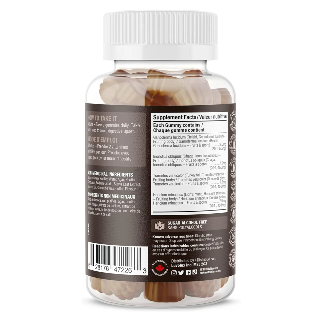 Suku Vitamins - Super Mushrooms, Espresso Flavour | 60 Gummies - Image 2