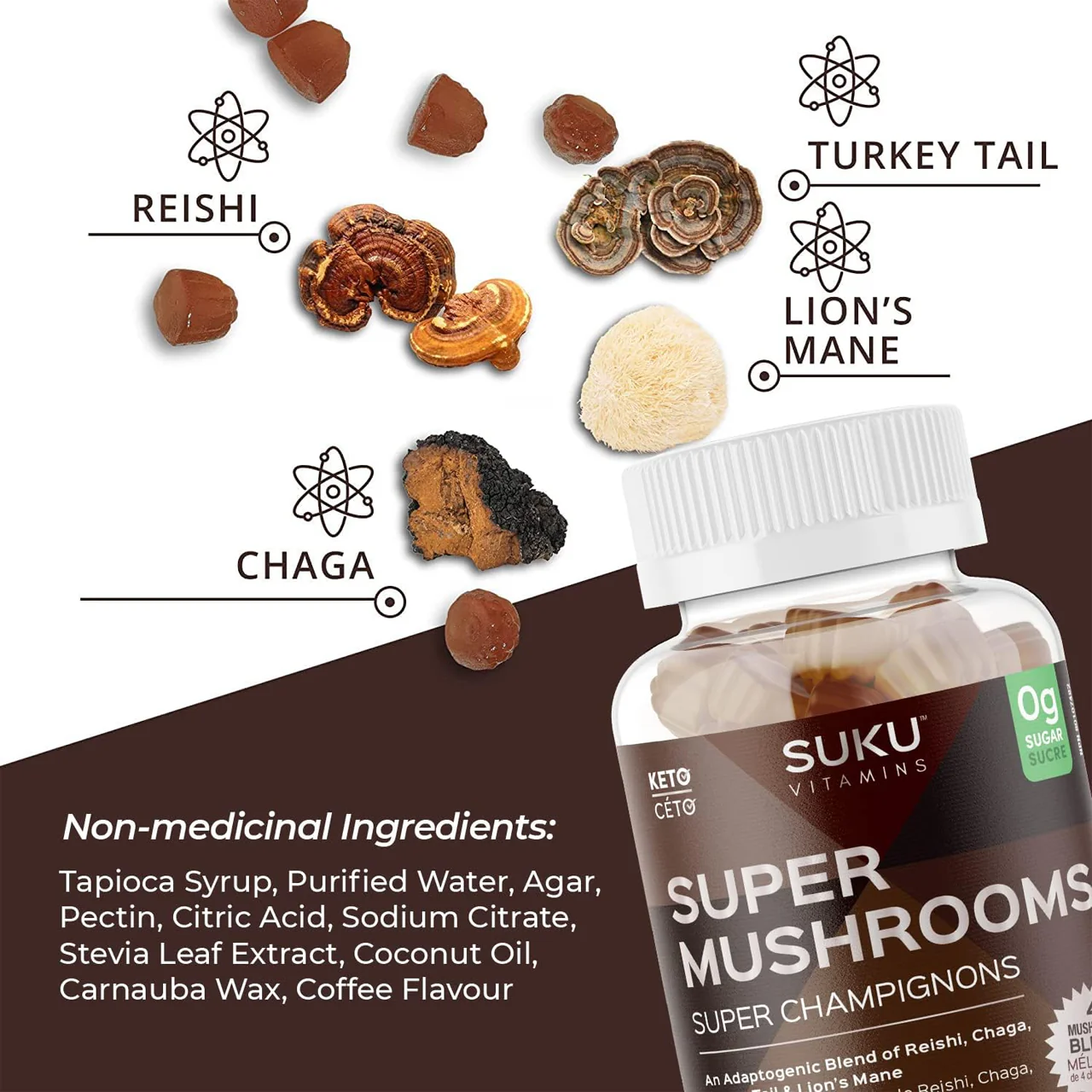 Suku Vitamins - Super Mushrooms, Espresso Flavour | 60 Gummies - Image 4